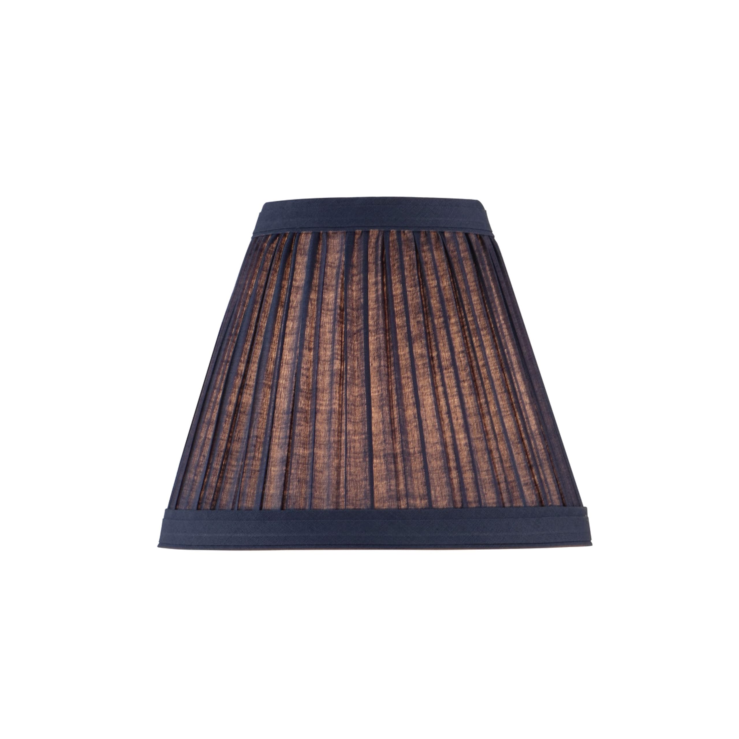 Aspen Creative 33125-6 Small Pleated Empire Shape Chandelier Clip-On Lamp Shade, Navy Blue, 3'' Top X 6'' Bottom X 5'' Slant, 6