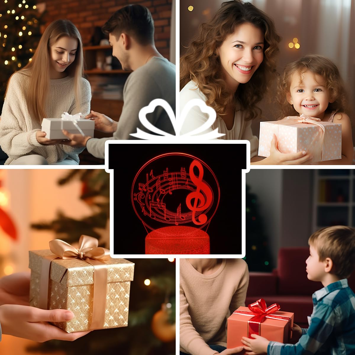 Shwkmoppe Electric Guitar Night Light Gifts For Kids, 3D Illusion16 Color Change Decor Bedside Lamp With Remote And Smart Touch,