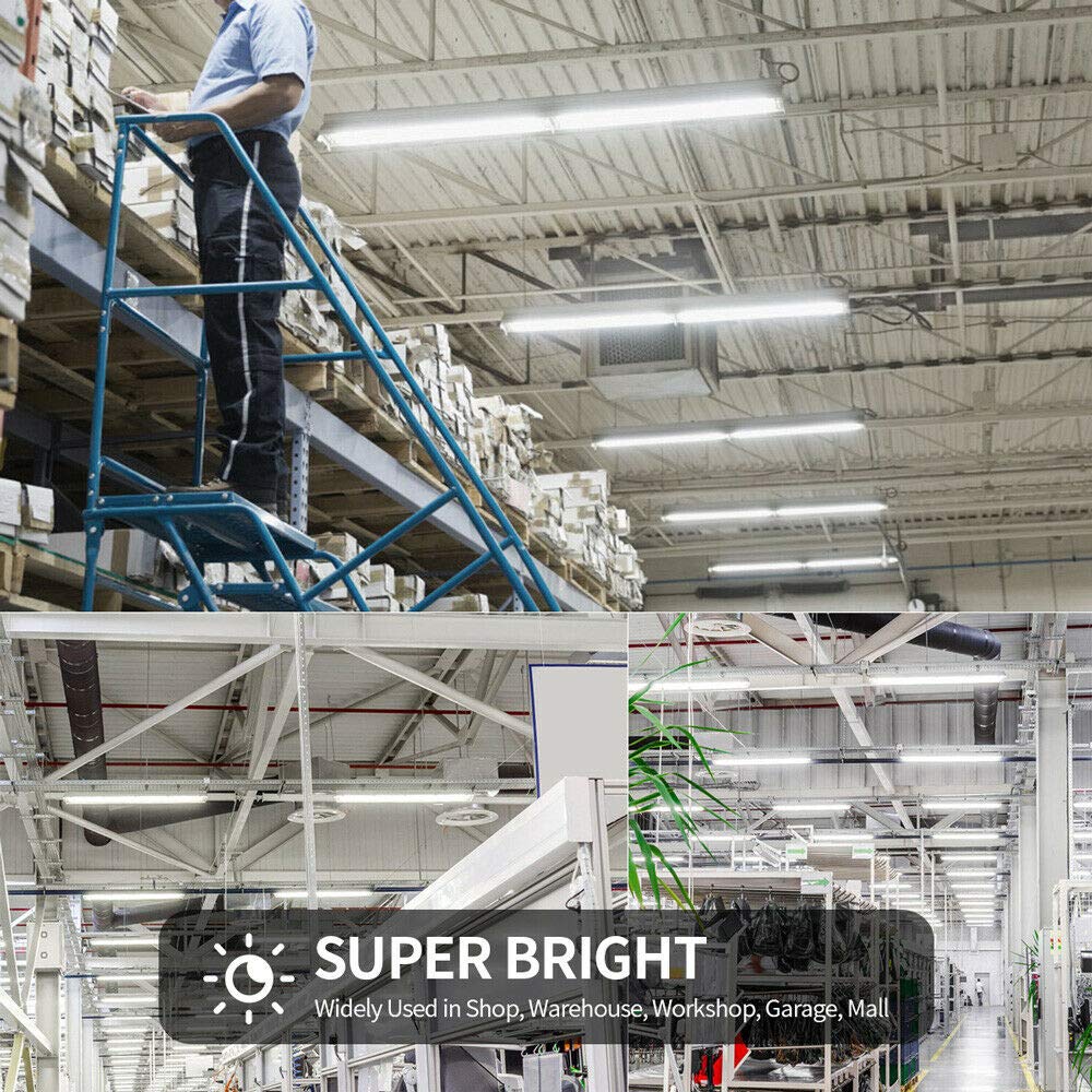 Toptroned 4 Pack, Led Shop Light, 4Ft 60W 9000Lm 5000K, Daylight White, V Shape 4 Row, Clear Cover, High Output, Linkable, T8 Le