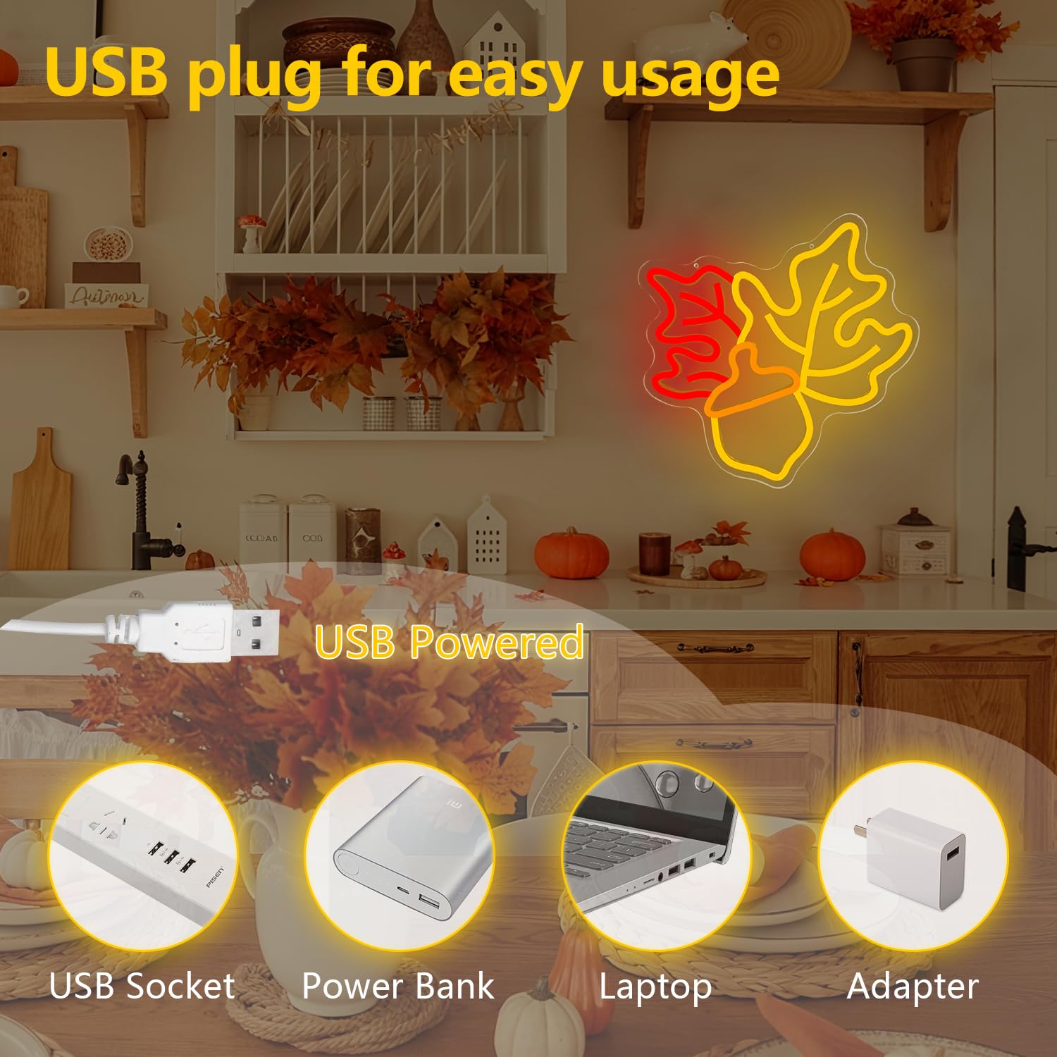 Maple Neon Sign Fall Window Lights For Wall Decor Dimmable Thanksgiving Neon Sign Led Fall Theme Decoration For Home  Maple Leaf Lamp For Gifts