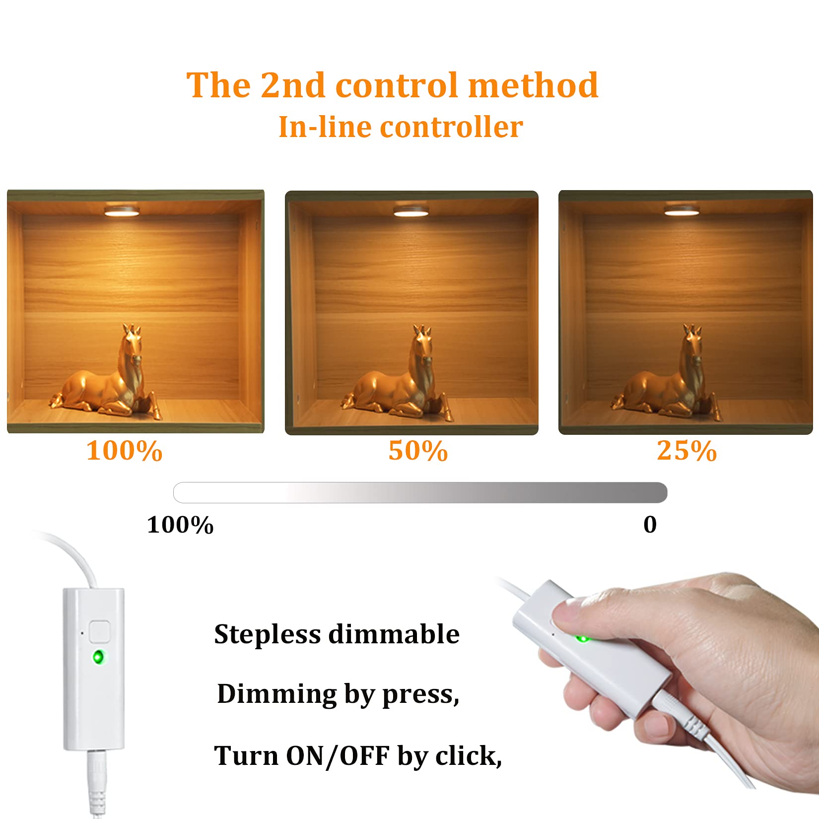 WOBANE LED Puck Lights Kit, Dimmable Under Cabinet Lighting, 700lm, 2700K Warm White, 4 Pack, Silver Housing, Model CS211