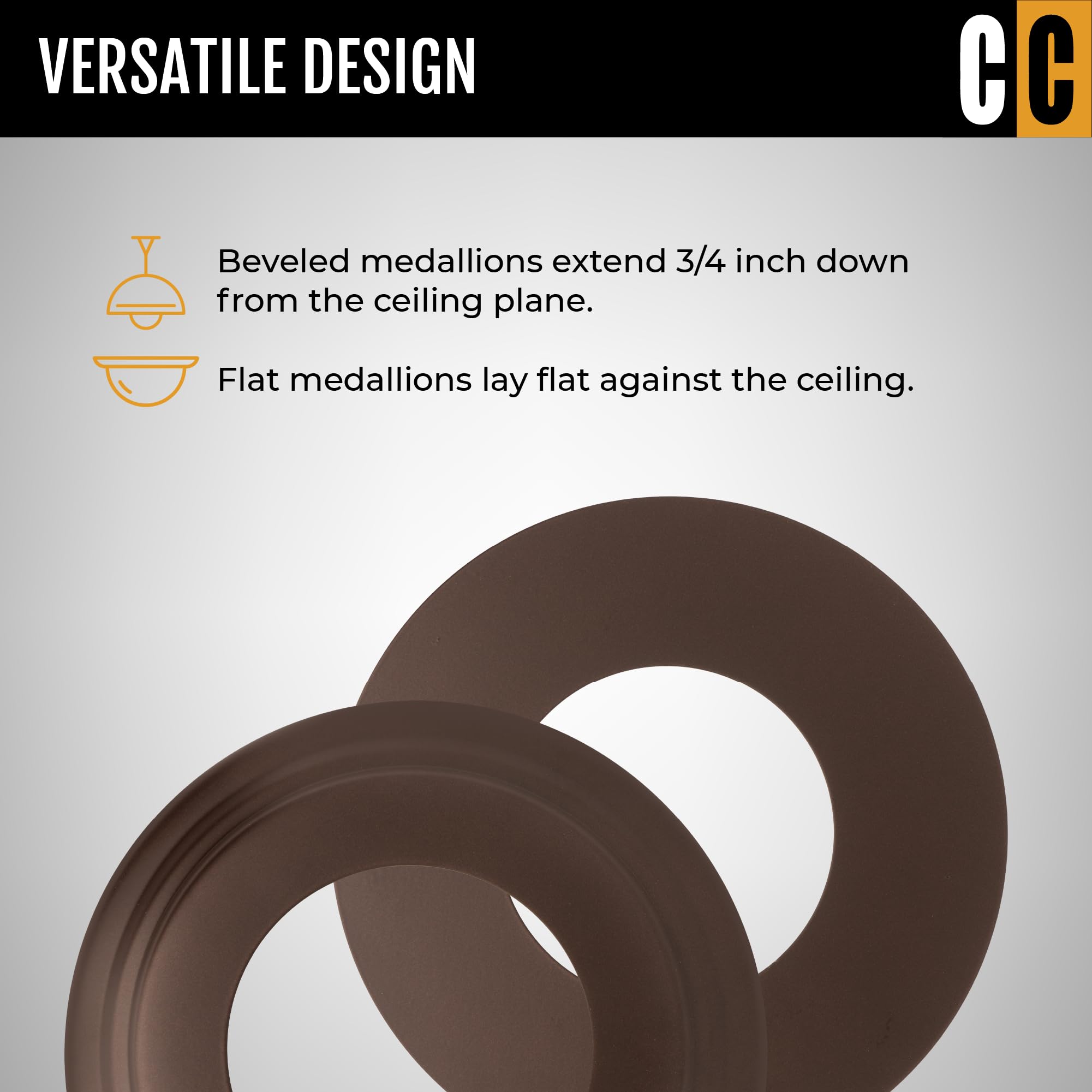 The Can Converter -R56, Complete Recessed Can Light Conversion Kit, For Ceiling Light Fixture, Pendant Light, Hanging Light, Ceiling Fan, 7¾ Beveled & Flat, Steel, Ceiling Medallion, Oil Rubbed Bronze