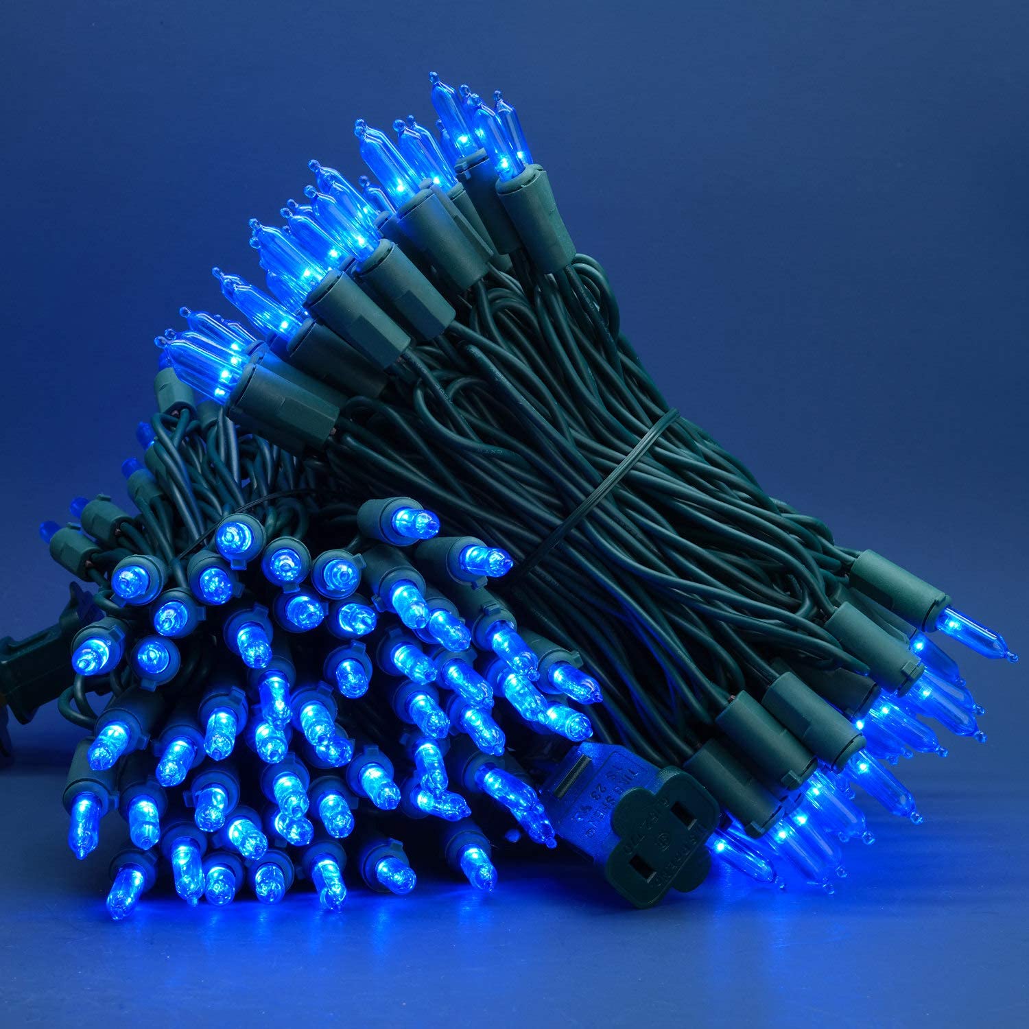 Sweet Shine 200 Count Blue Led Christmas Lights, 66 Ft Green Wire, Ul Certified String Lights