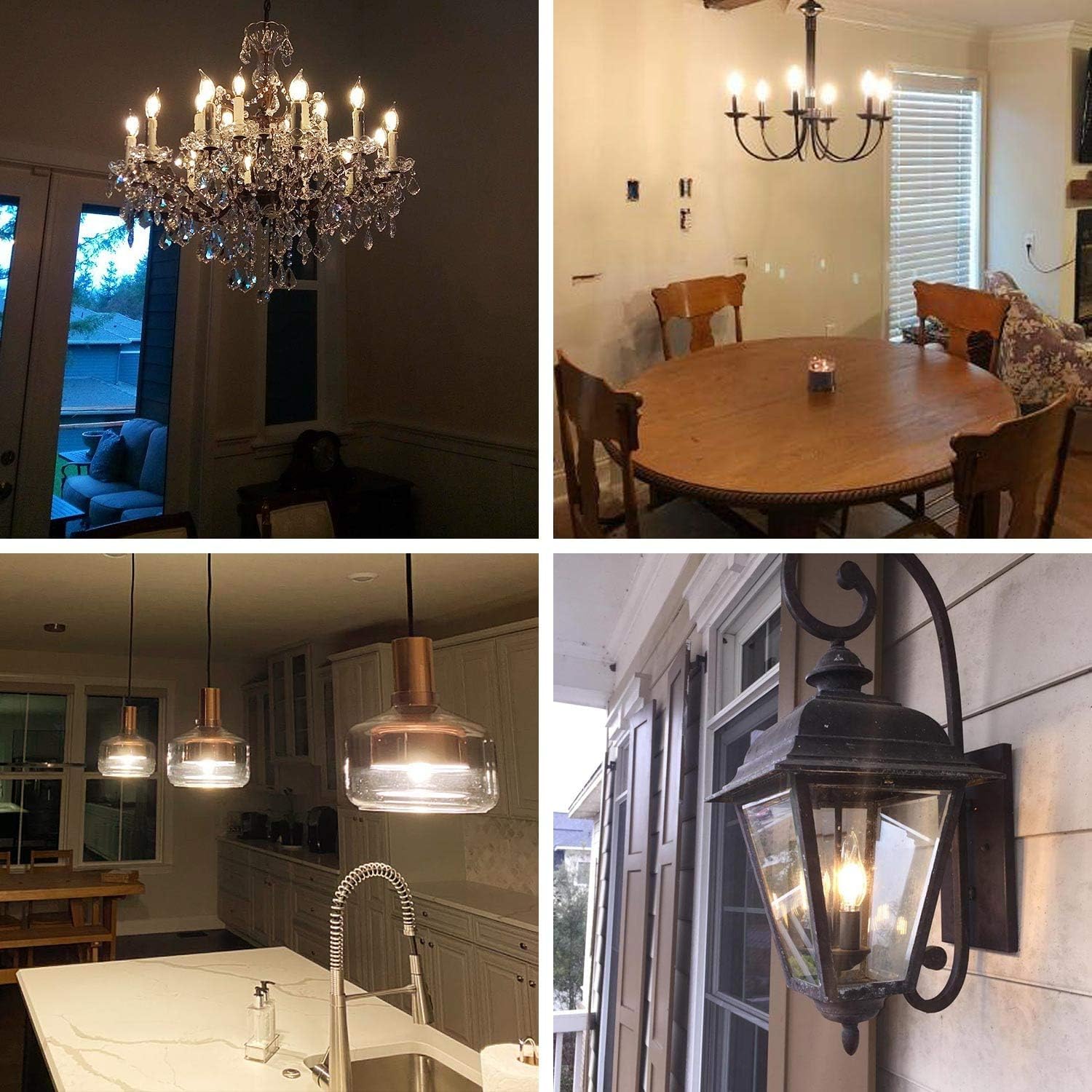 Crlight 6W Led Candelabra Bulb, 3000K Soft White, Dimmable, 8 Pack, Antique