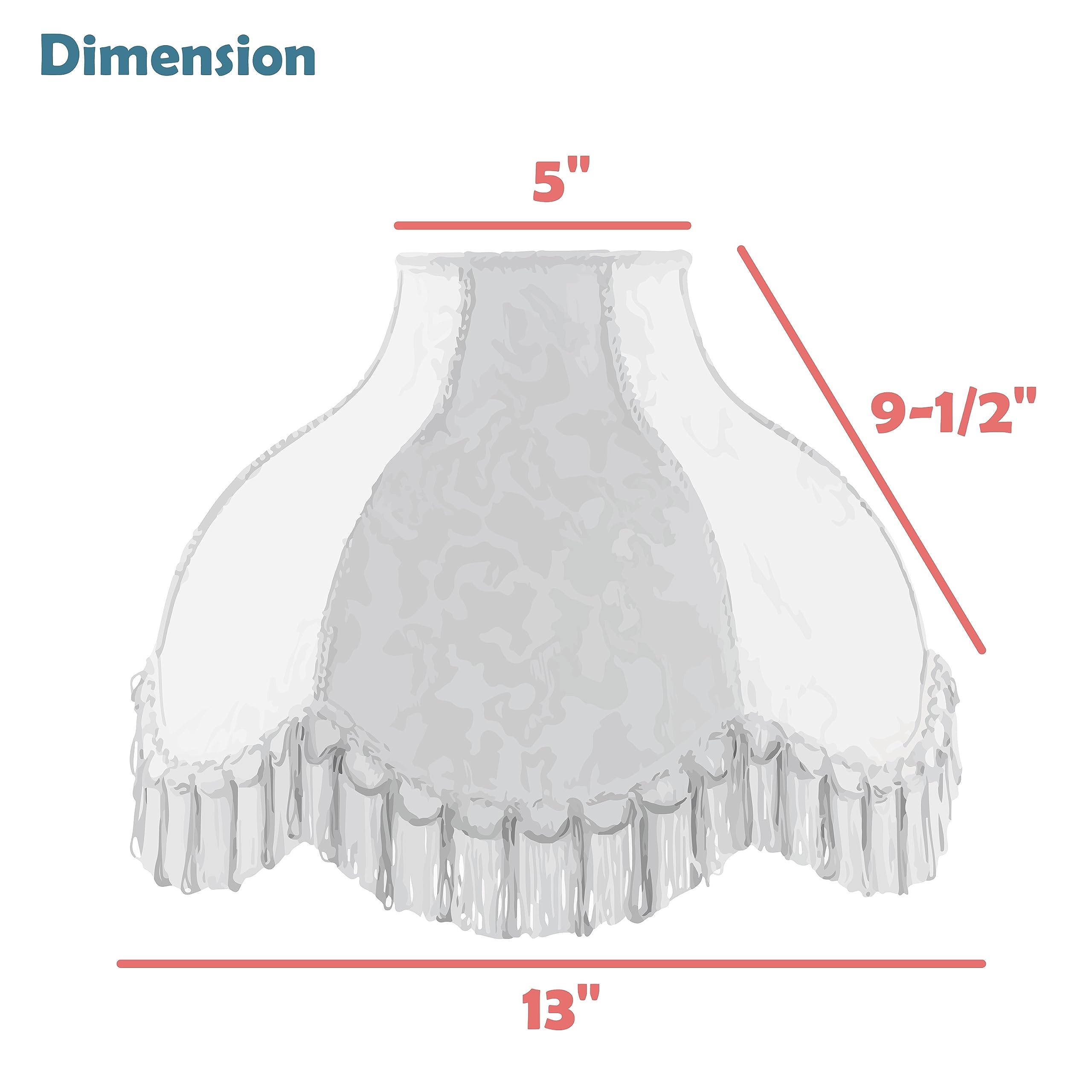 Aspen Creative 30335 Transitional Scallop Bell Shape Spider Construction Lamp Shade In Ivory, (5&quot; X 13&quot; X 9 1/2&quot;)