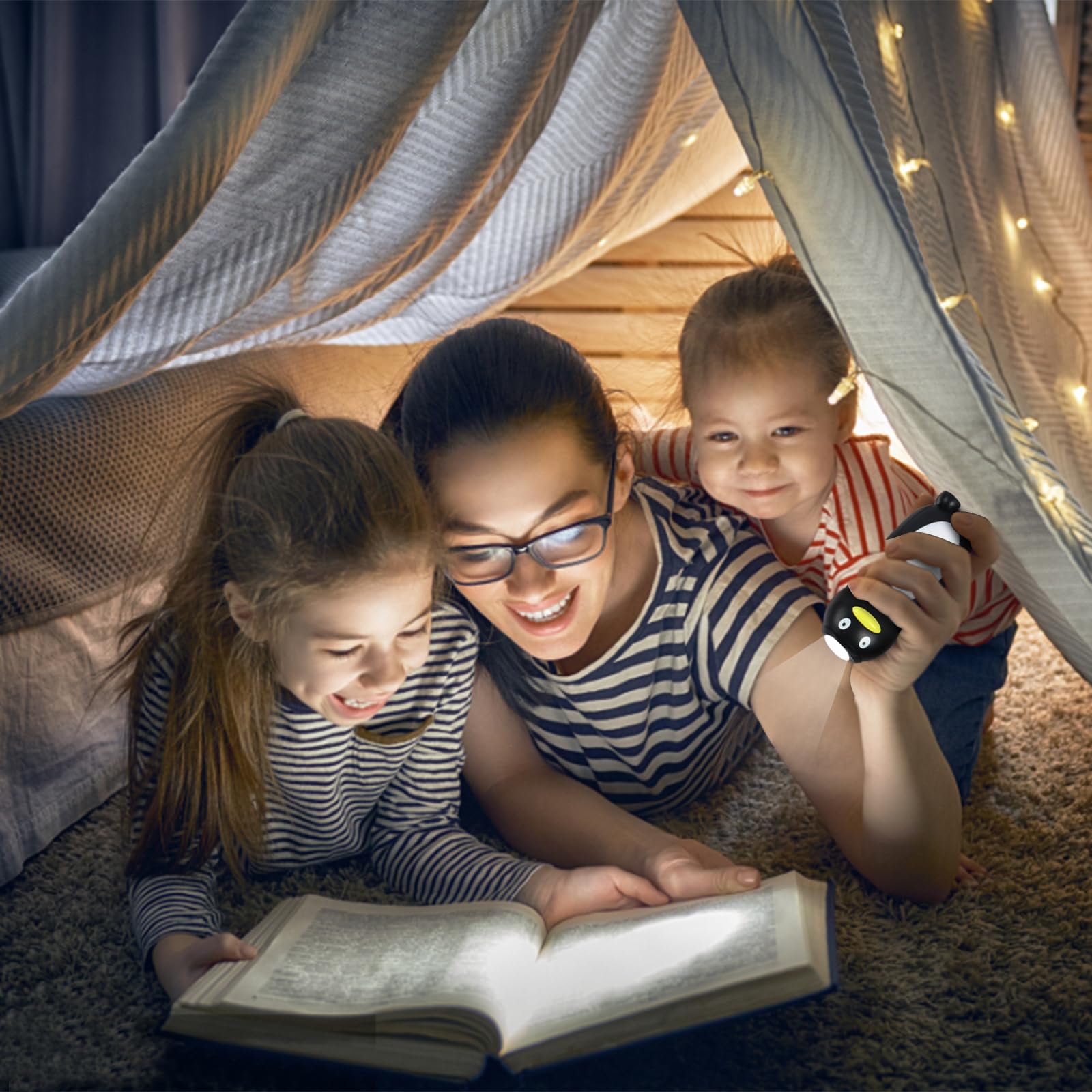 Hilngav 4 Pack Small Mini Led Flashlight For Kids - Cute Animal Flashlight - 2 In 1 Lantern Flashlight - Christmas Gifts Stocking Stuffers For Girls Boys