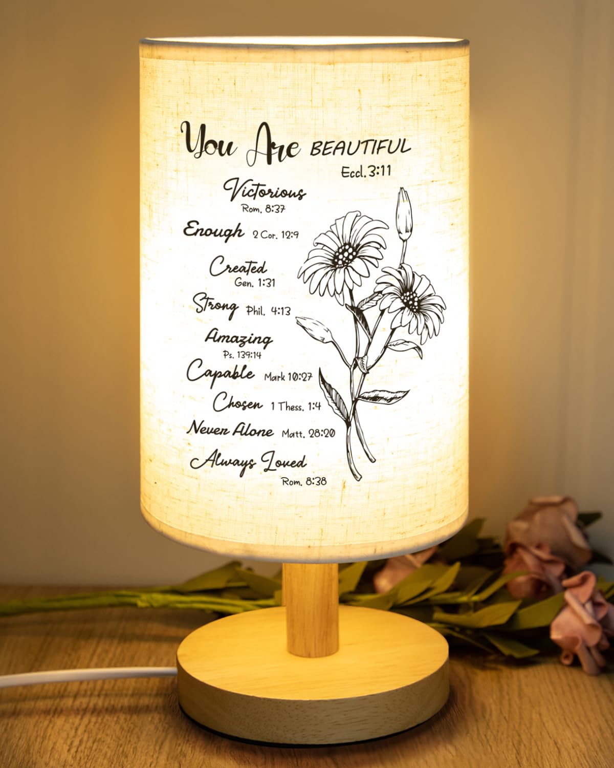 SOUHONEY Christian Gifts for Women Faith, Bedroom Bedside Decor Lamp Christian Confirmation Gifts for Teen Girls, Inspiration Re