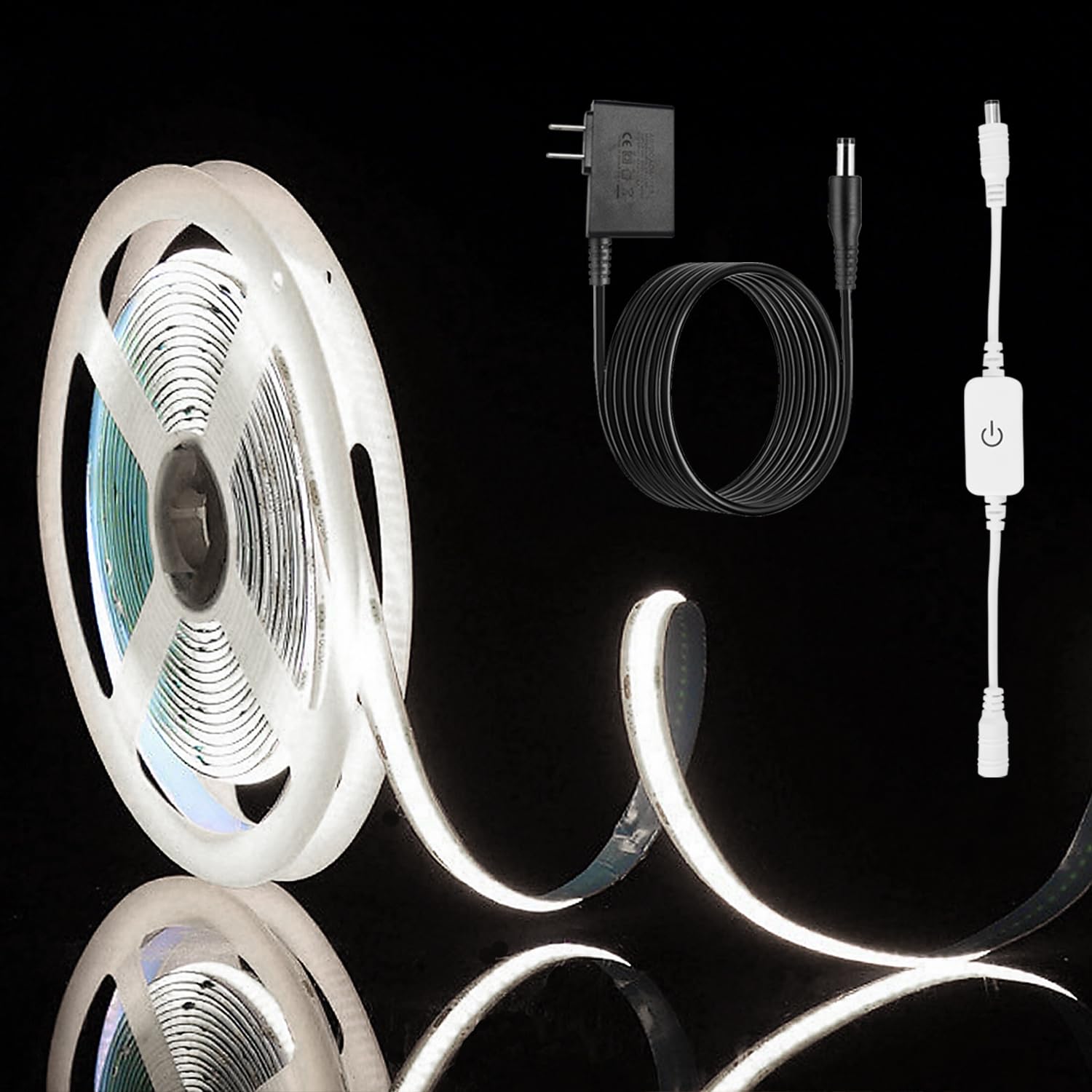 Zslaifu 24V Cob Led Strip  Led Strip For Bedroom  Touch Dimmable Led Strips  White Led Light Strip  Cob Flexible Light For Bedroom Cabinet Vanity Mirror Diy Lighting