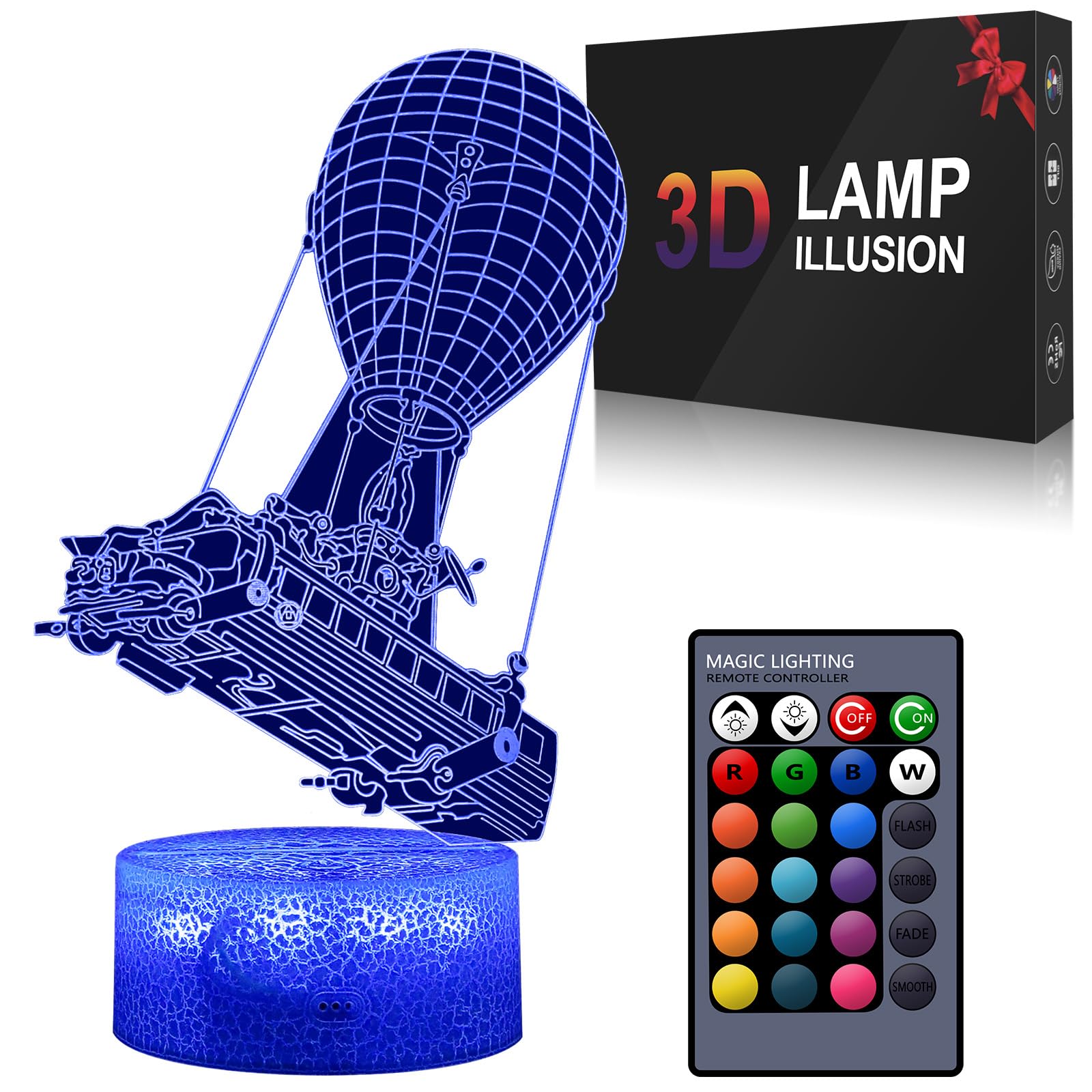 Battle bus Game Room Night Lights Lamp 3D LED Desk Table Light Remote Control & 16 Colors Battleroyal Players Modelling Birthday Holiday Christmas Festival Gift Ideas Decor for Boys Girls Teen