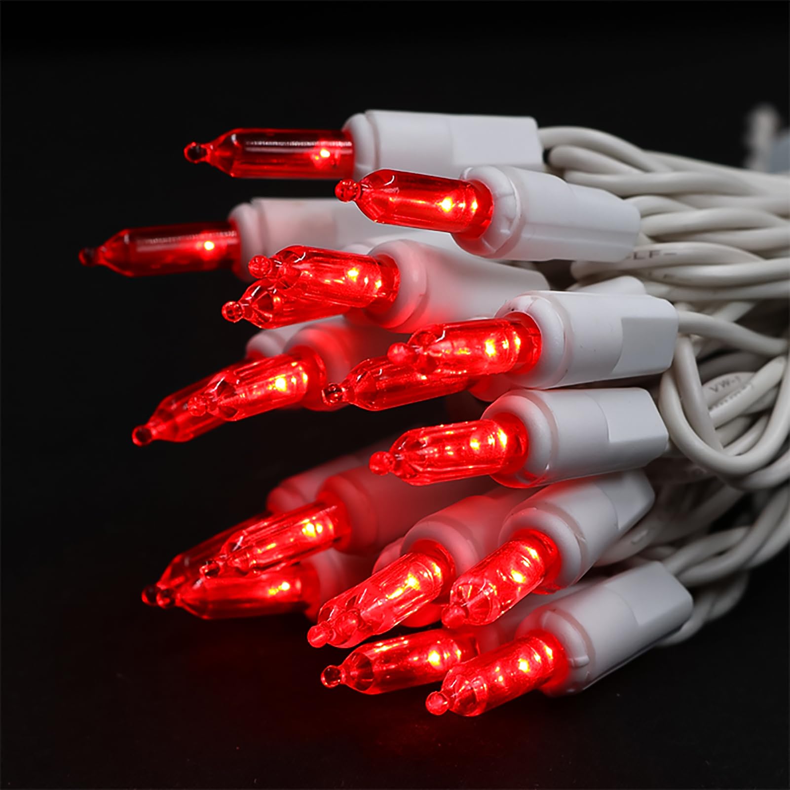 Multi-Sparking Red Christmas Lights (11 Feet, 35 Count) - Mini Red Christmas Tree Lights White Wire, Led Christmas Lights For Valentines Day Outdoor Christmas Decorations