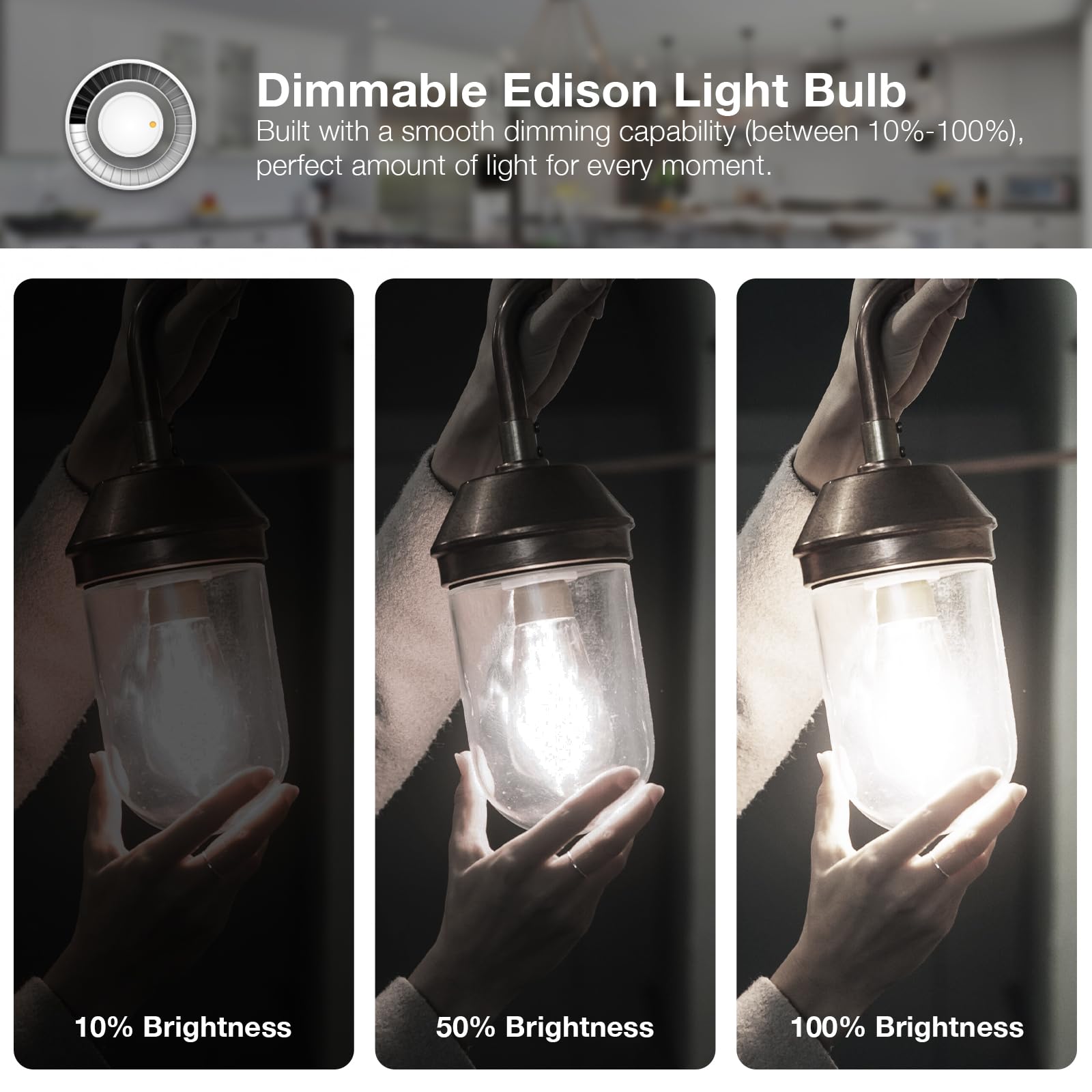 Daybetter 24 Pack Vintage Led Edison Bulbs, E26 Led Bulb 60W Equivalent, Dimmable Led Light Bulbs, High Brightness 800 Lm Neutral White 4000K, St58 Antique Filament Bulbs, Clear Glass Style For Home