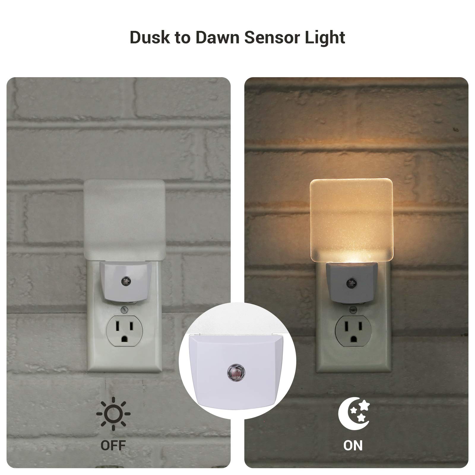 DEWENWILS LED Night Light with Light Sensor, Warm White, Dusk to Dawn, 4 Pack, Model 7W964R9S