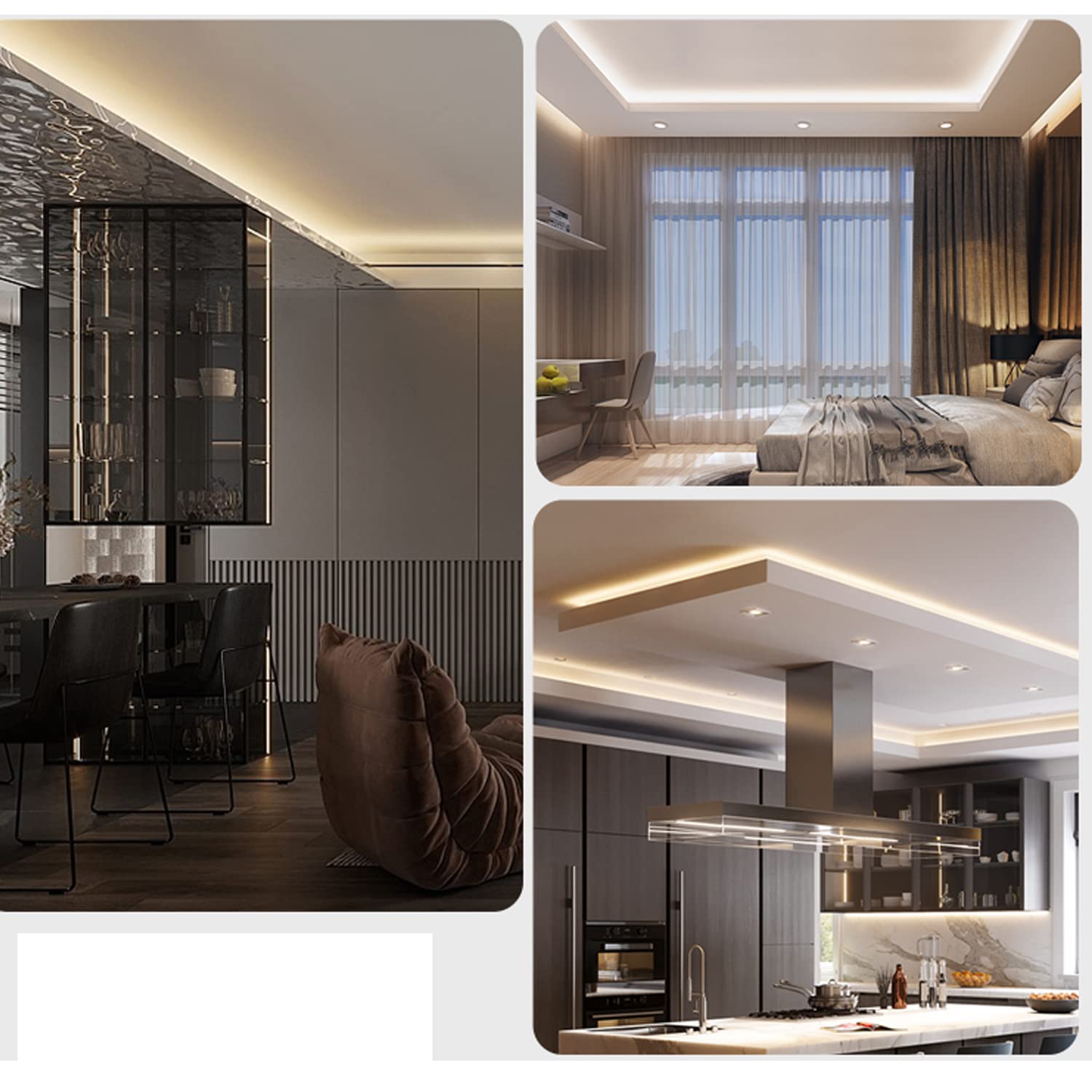 Vst Led Strip Lights Natural White 120Leds/M 1000Lm/M 9.6W/M Led Tape Light 12V 2835 Cuttable Connectable Dimmable Led Strips For Indoor Under Cabinet Etl-Listed,No Driver(4000K-16.4Ft, Black)