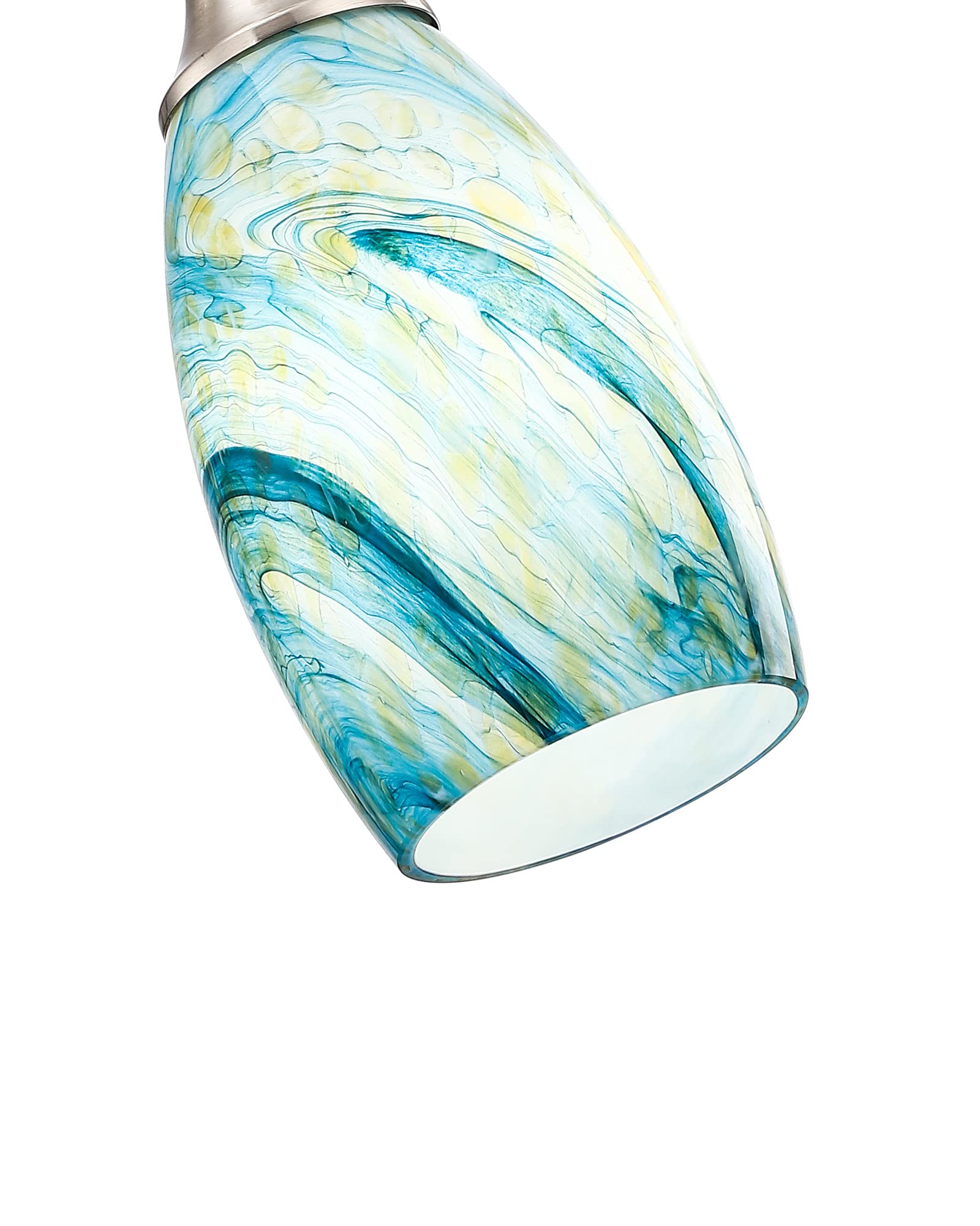 Art Glass Mini Pendant Lights For Kitchen Island Blown Art Glass Pendant Light Shade Hanging Ceiling Lights With Brushed Nickel