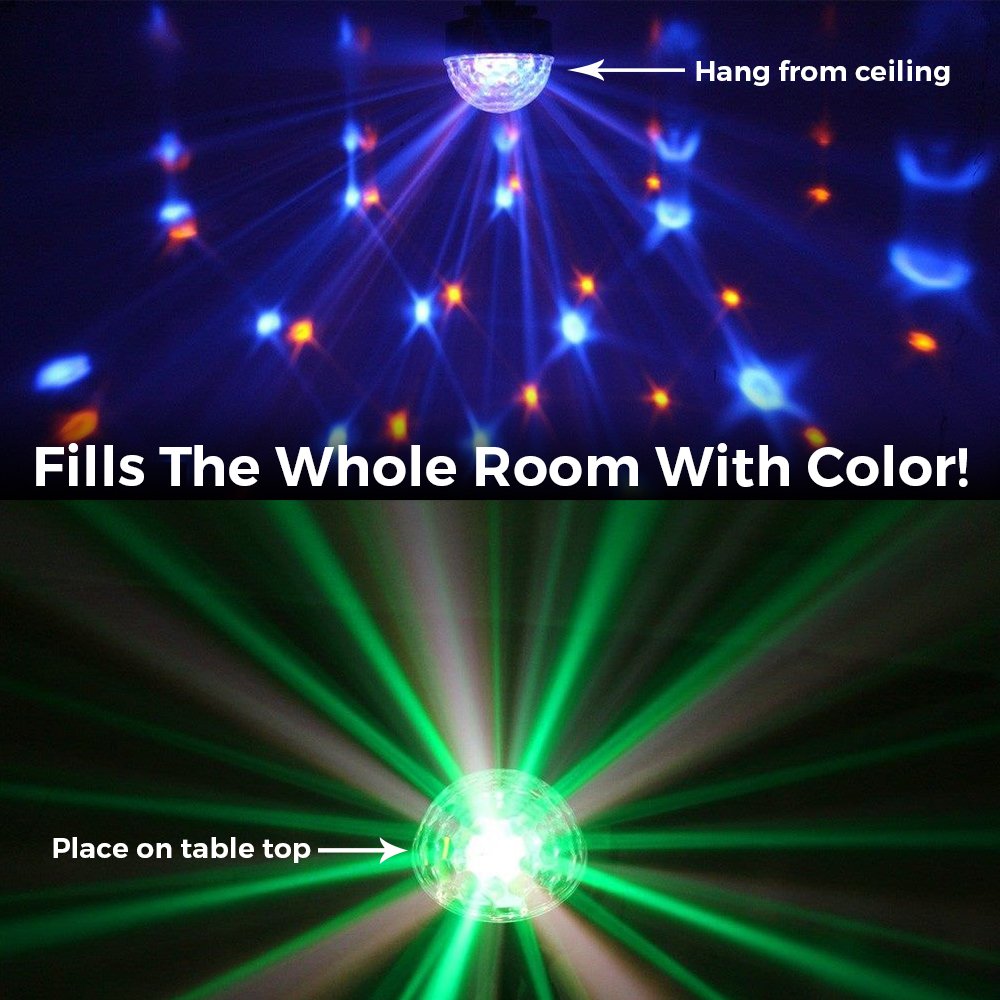 Nulights Led Disco Ball - Dmx & Sound Controlled Rgb Dj Party Light