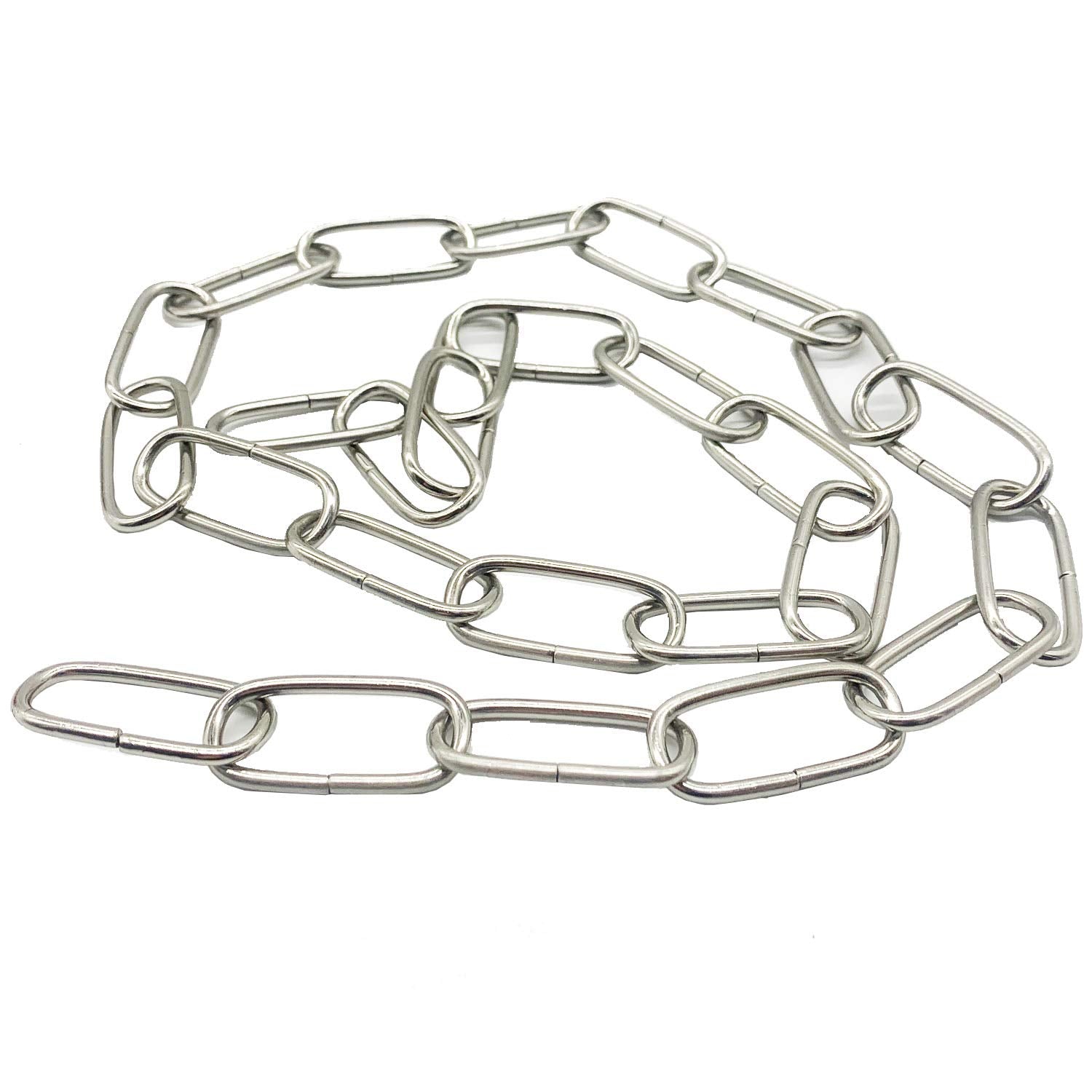 Alpurple 2 Packs Of 3 Feet Pendant Light Fixture Chain For Hanging Up Maximum Weight Of 50 Pounds-Heavy Duty Chain For Light Fixture (Nickel)