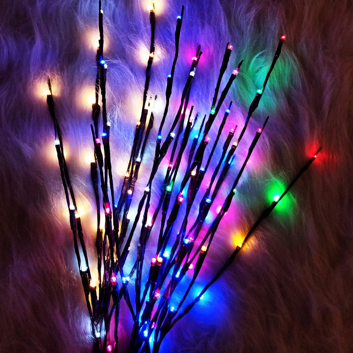 XIANMU LED Branch Light Pink 30 Inch 20 LEDs Battery Operated Willow Twig for Indoor Outdoor Decoration Pack of 2