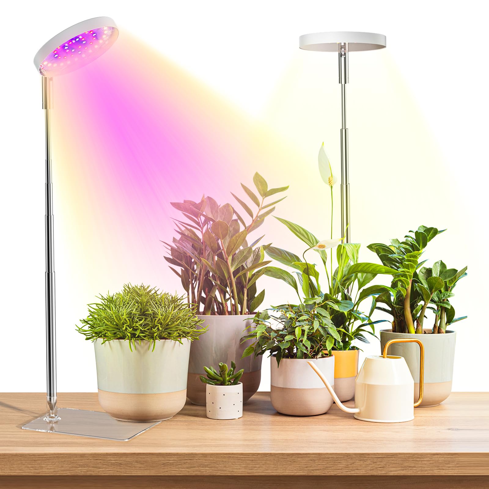 Yuymika Grow Lights For Indoor Plants Full Spectrum, 48 Leds Plant Light For Indoor Plants With 2 Mounting Options, 3 Optional S