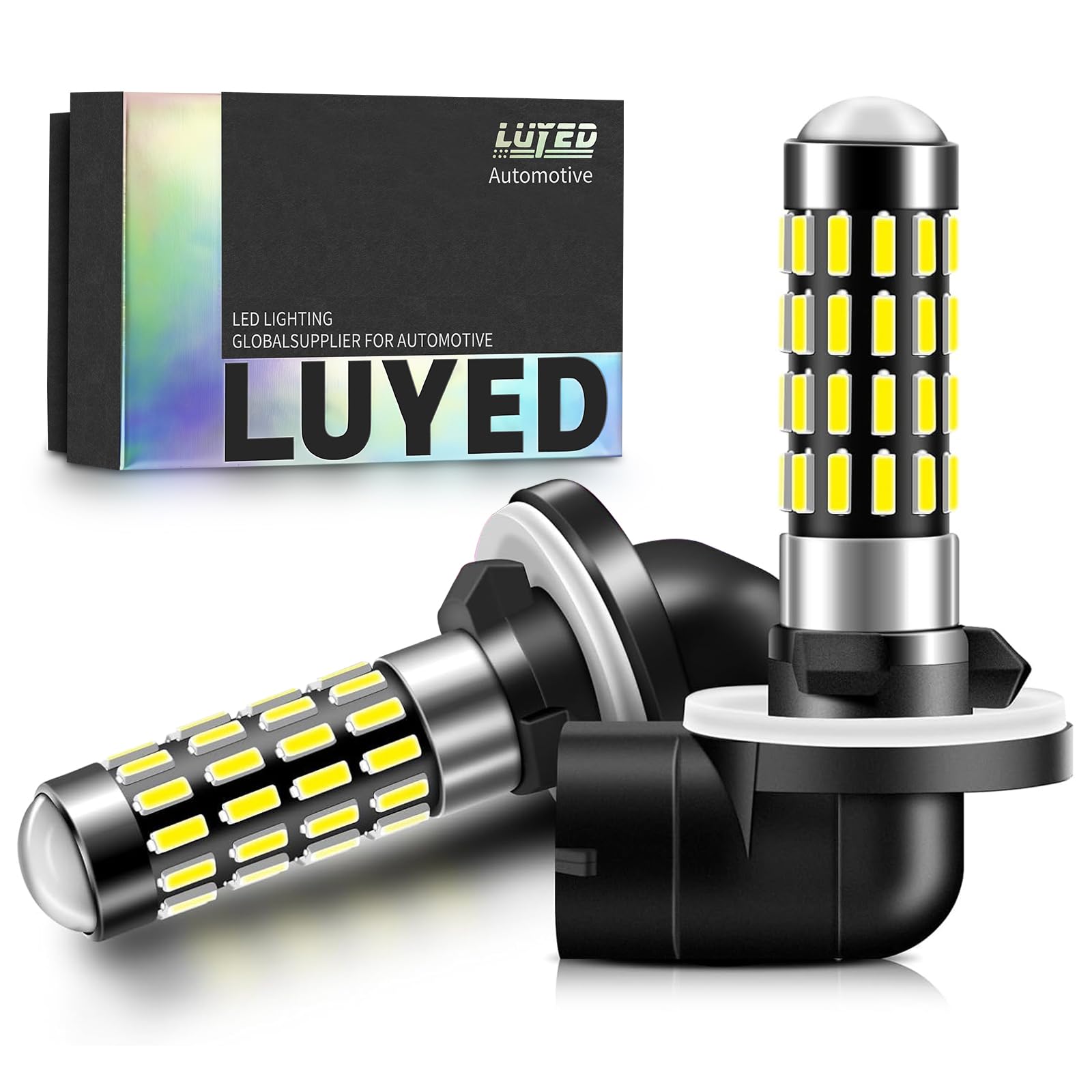 LUYED 2000 Lumens Super Bright 4014 51-EX Chipsets 881 886 889 H28 888 894 896 898 LED Bulbs with Projector for Fog Lights,Xenon