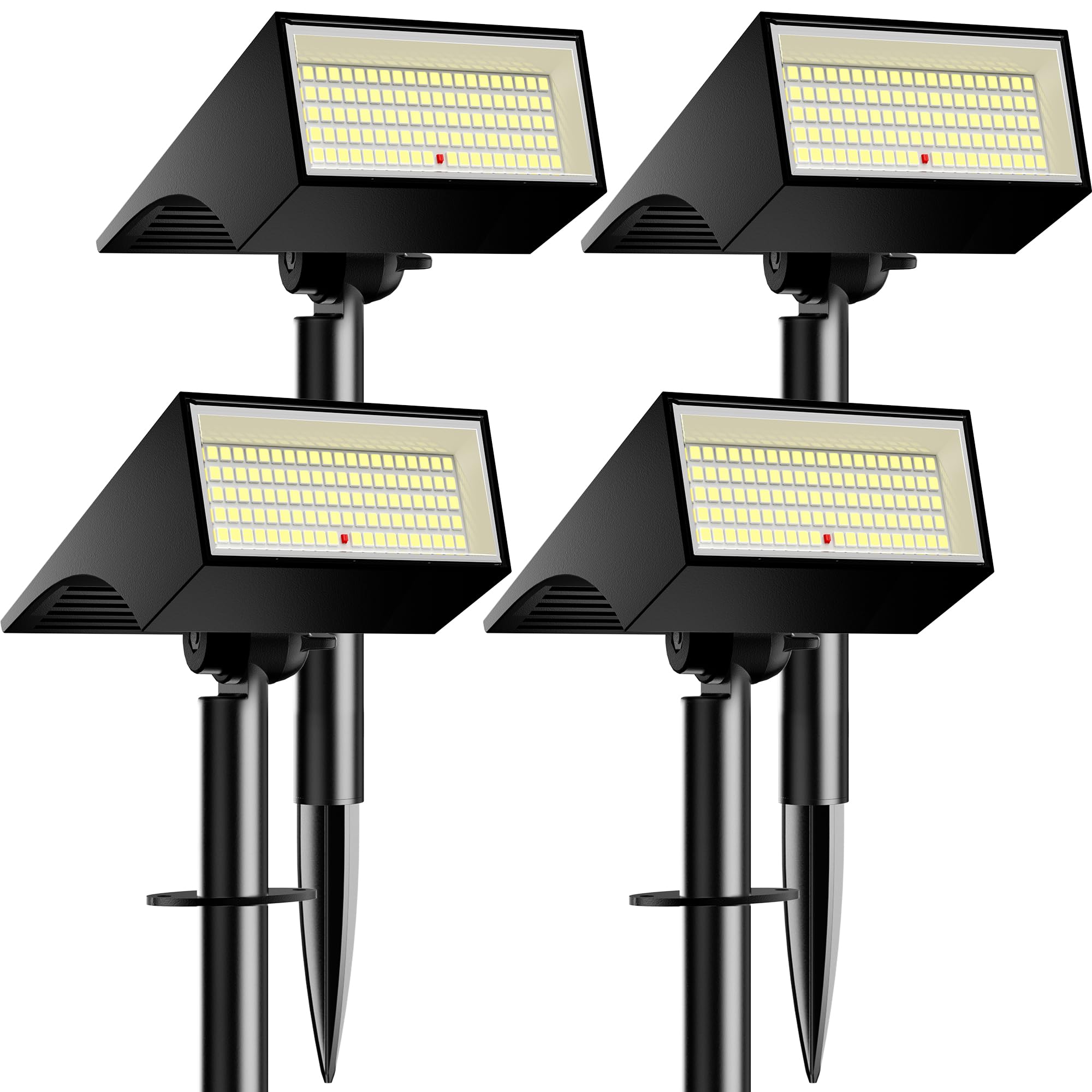 Koicaxy 100 LEDs Solar Spot Lights Outdoor Waterproof IP65, 4 Lighting Modes Landscape Spotlights for Garden Yard, 2 Pack, Cool 