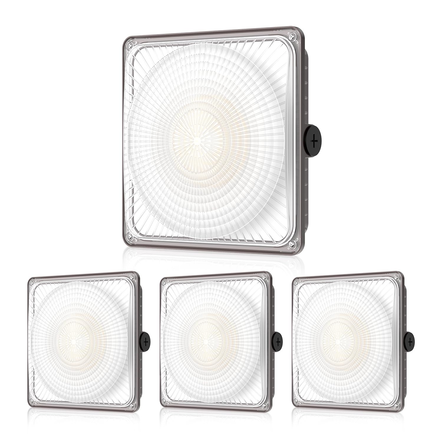 DEMILARE 60W LED Canopy Lights 4Pack, Selectable Wattage 60/45/30W 3CCT 3000/4000/5000K, IP65 ETL Listed Commercial Canopy Light