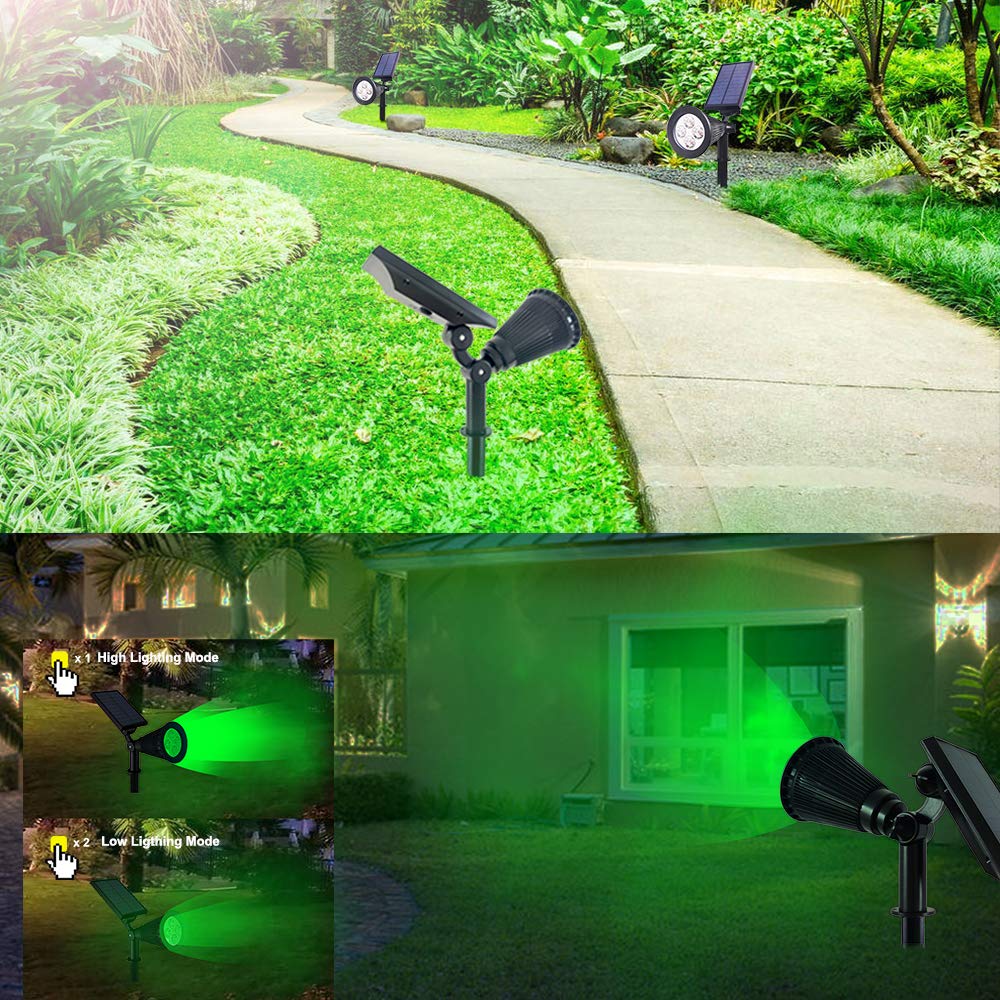 Clordeal Green Solar Spotlight - 2-In-1 Led Landscape Lights, Waterproof Garden Uplight