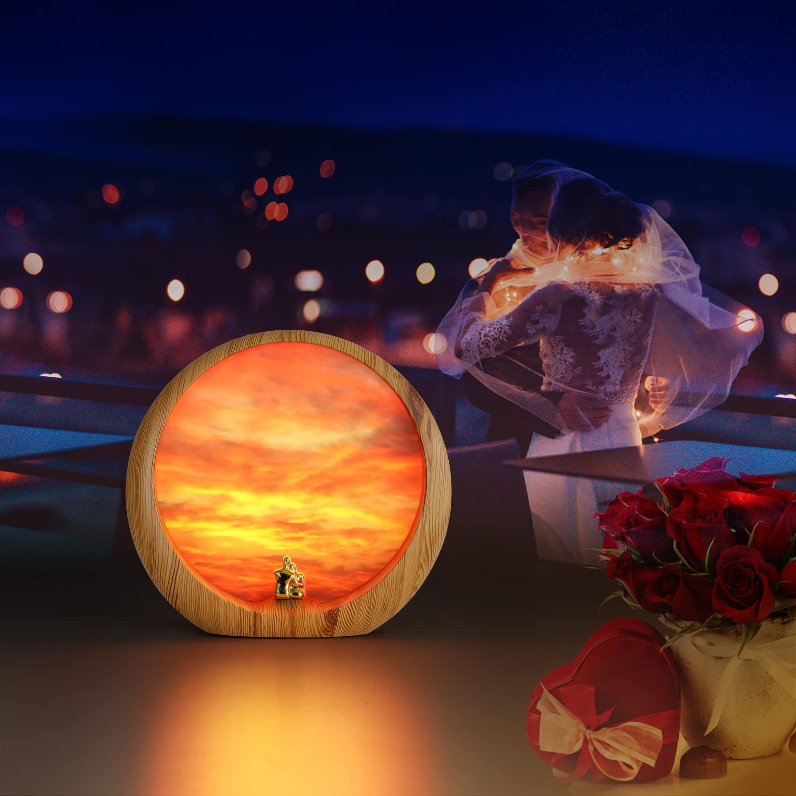 Mamre Sunset Glow Lamp - Anniversary & Wedding Gift, Centerpiece Table Decoration For Mom