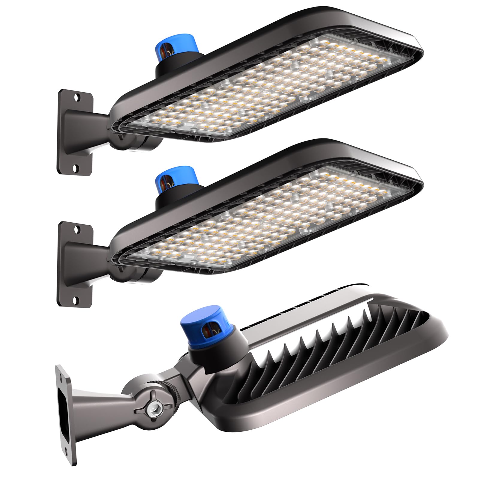 Lightdot 400W LED Parking Lot Light, 60000Lm, Dusk to Dawn, Arm Mount, 3Pack, Aluminum, Brown, Model LSB-06, Height 30-