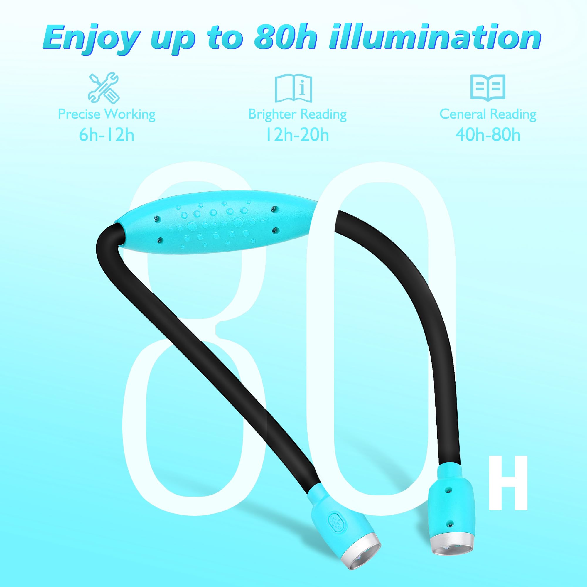 Ledgle Updated Neck Light For Knitting Portable Book Light For Reading In Bed With 4 Brightness Levels, Flexible Comfortable Sof