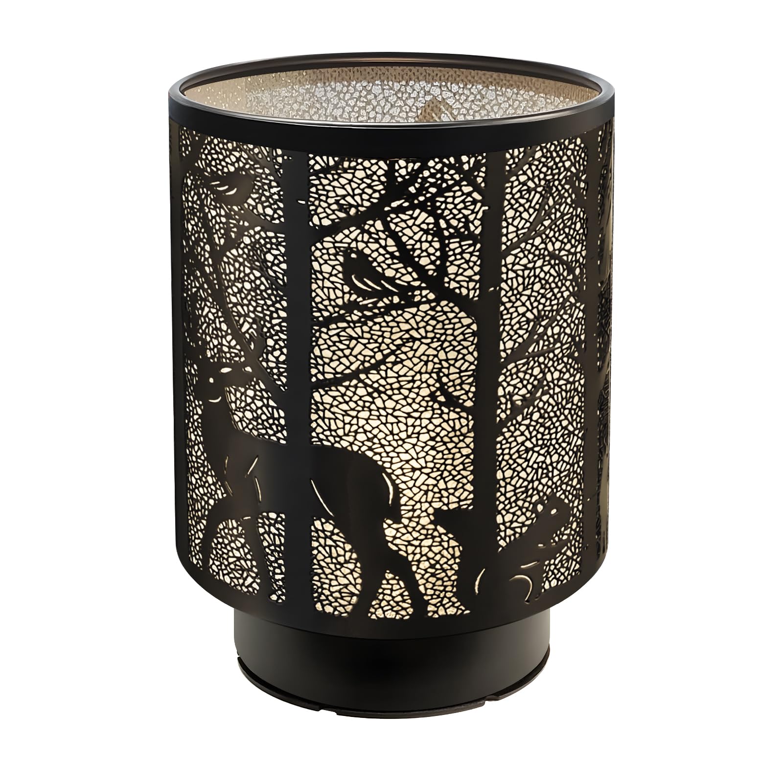 HEKALU Battery Operated Table Lamp  Cordless Lamps for Home D?cor  Nightlight with LED Bulb with Timer for Living Room Bedroom Tabletop Entryway Centerpiece Gift (Forest Animals)