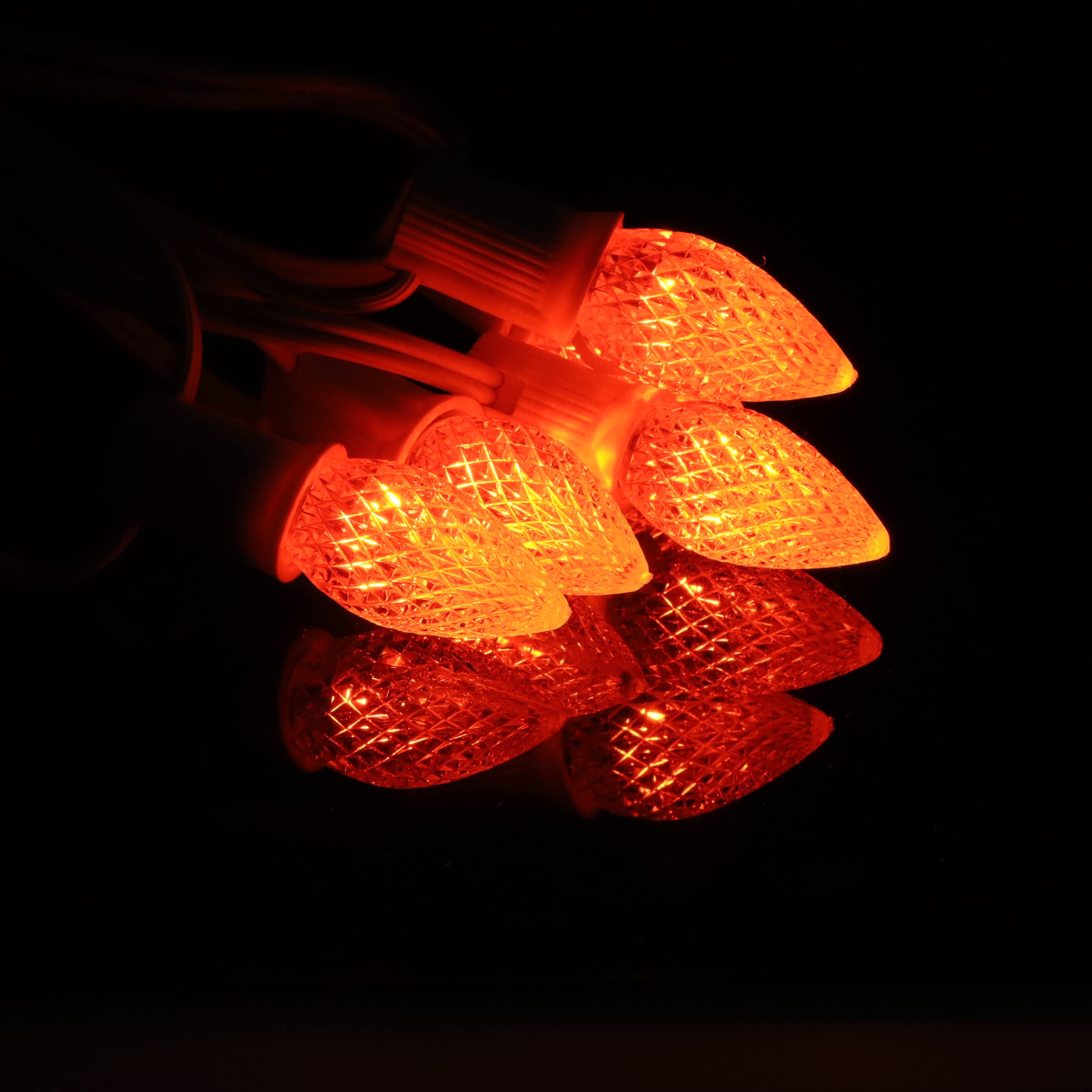 Aniai C7 LED Christmas Light Bulbs - Orange Plastic Replacement Bulbs - 25 Count