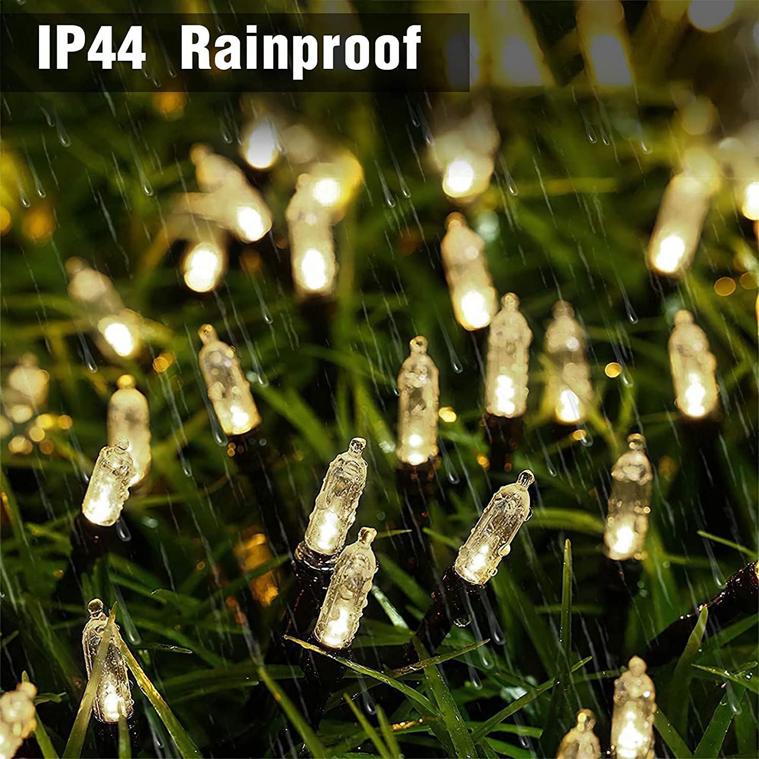 Efunly LED Christmas Net Lights, 100 LED, 5ftx5ft, Waterproof, 8 Modes, Warm White, Model GP-SW290DC0125-IP44(US)-