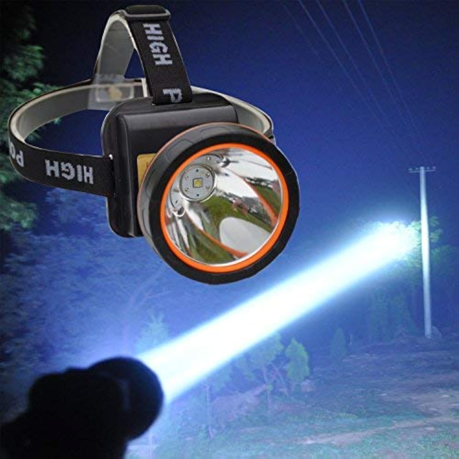 Olidear Led Headlamp Torch Outdoor Rechargeable Bright Flashlight Headlight For Camping Hunting Fishing
