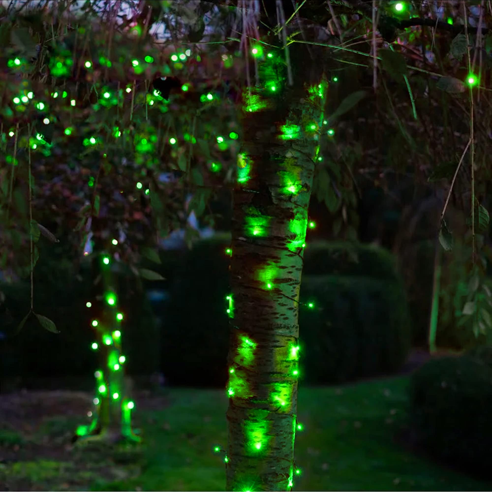 Dazzle Bright Green Christmas String Lights, 100 LED 33 FT Halloween Lights with 8 Modes, Waterproof Christmas Decorations for I