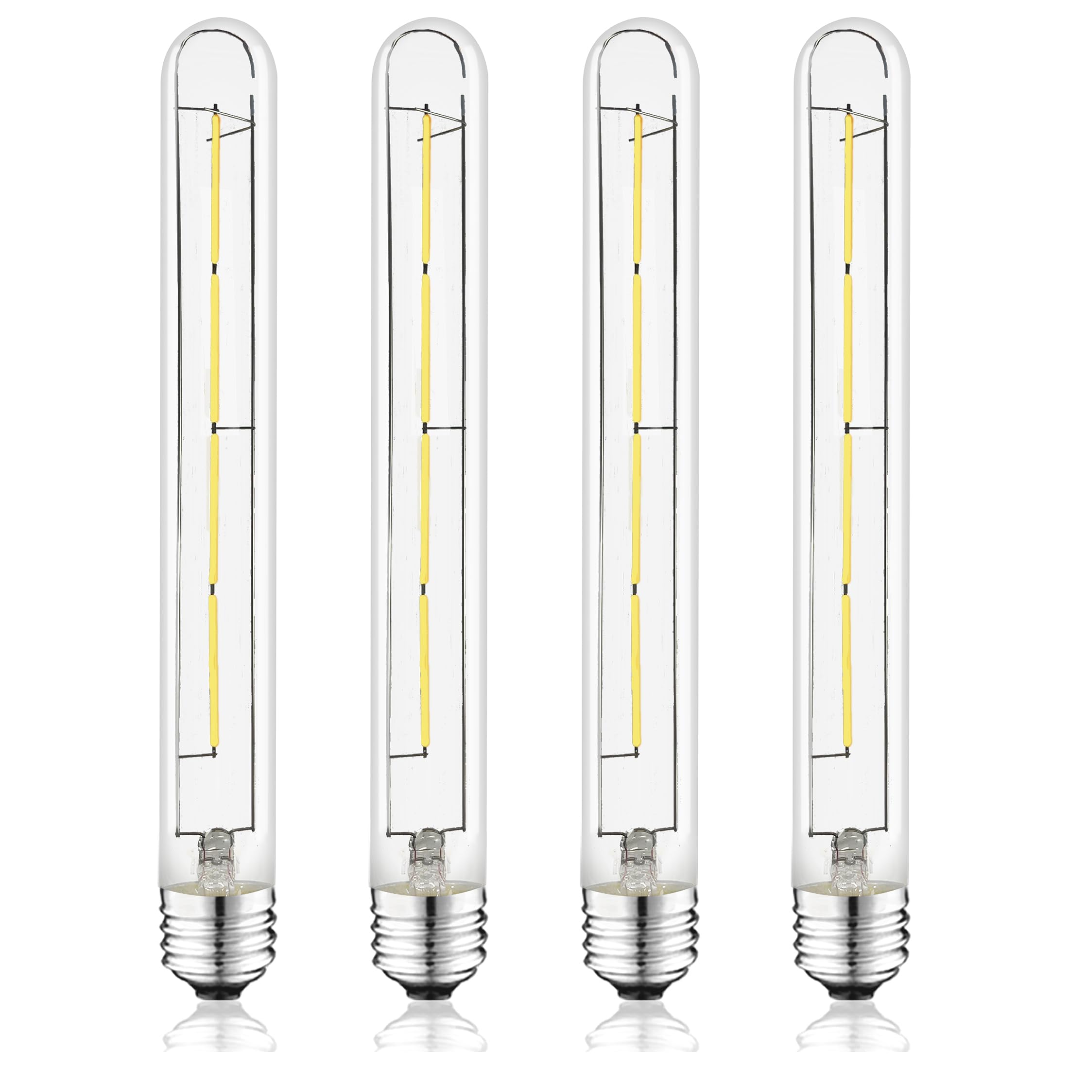 NOVELUX T10 Light Bulbs, 1000LM, 5000K Daylight White, Dimmable, E26 Base, 11.8 In, Glass, 4 Pack
