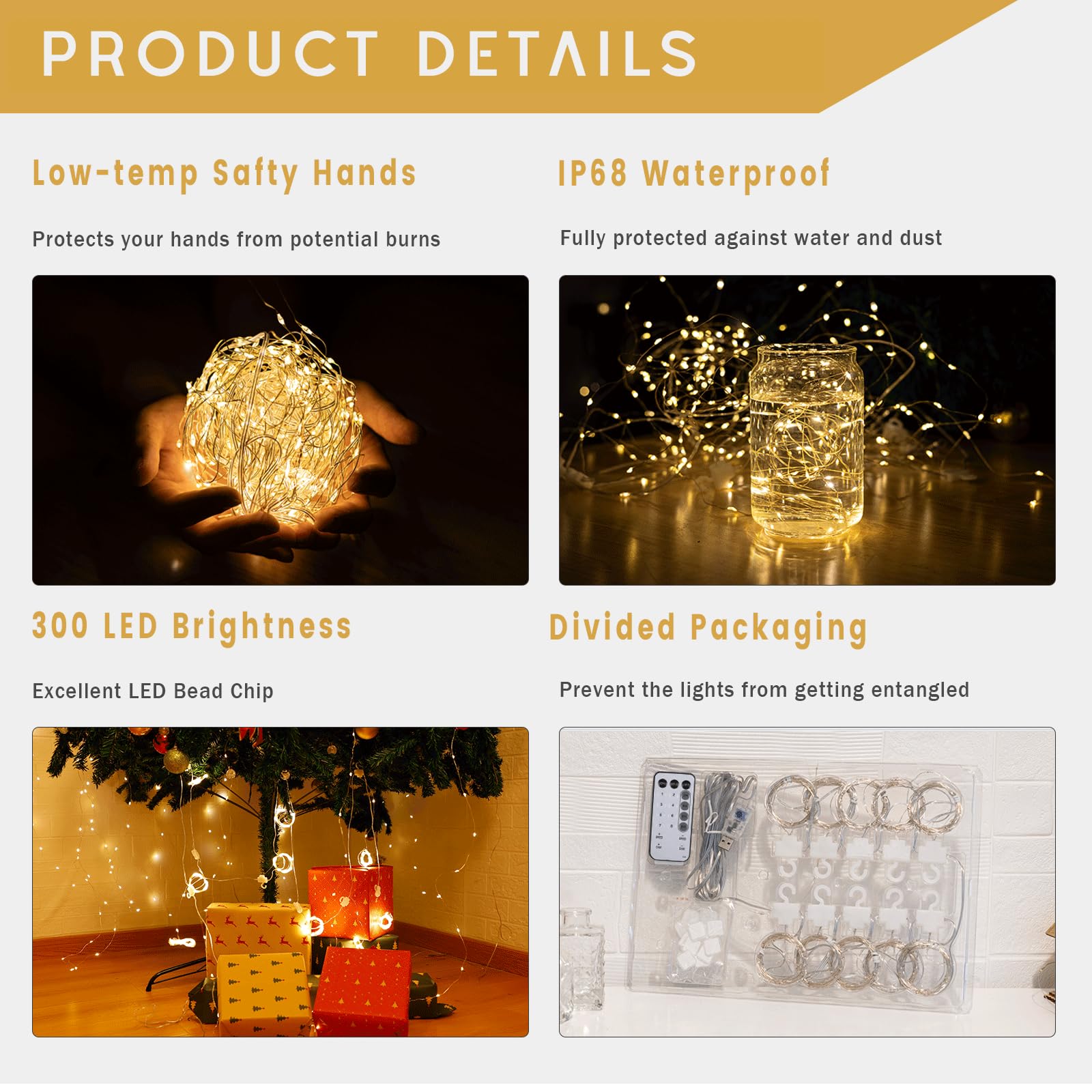 NWLIGHT Curtain Lights for Bedroom, 9.8x9.8 Ft Fairy Lights Curtain with Remote, 300 LED Curtain String Lights 8 Flashing Modes