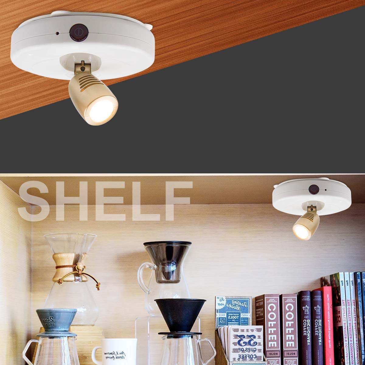 HONWELL LED Spotlight Puck Lights 2 Pack, Battery Powered, Warm White, Remote Control, Plastic, Model H624IR-2, Indoor Use