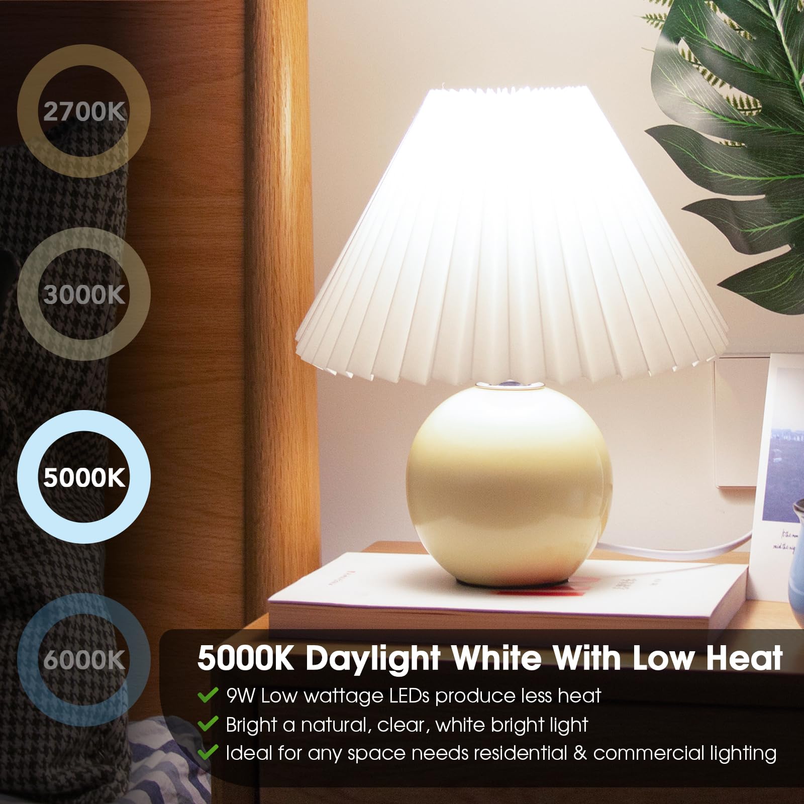 Maylaywood A19 Led Light Bulb, 60 Watt Equivalent, 5000K Daylight White, 850Lm, E26 Base, Non-Dimmable, 9W Bright White, 21-Pack