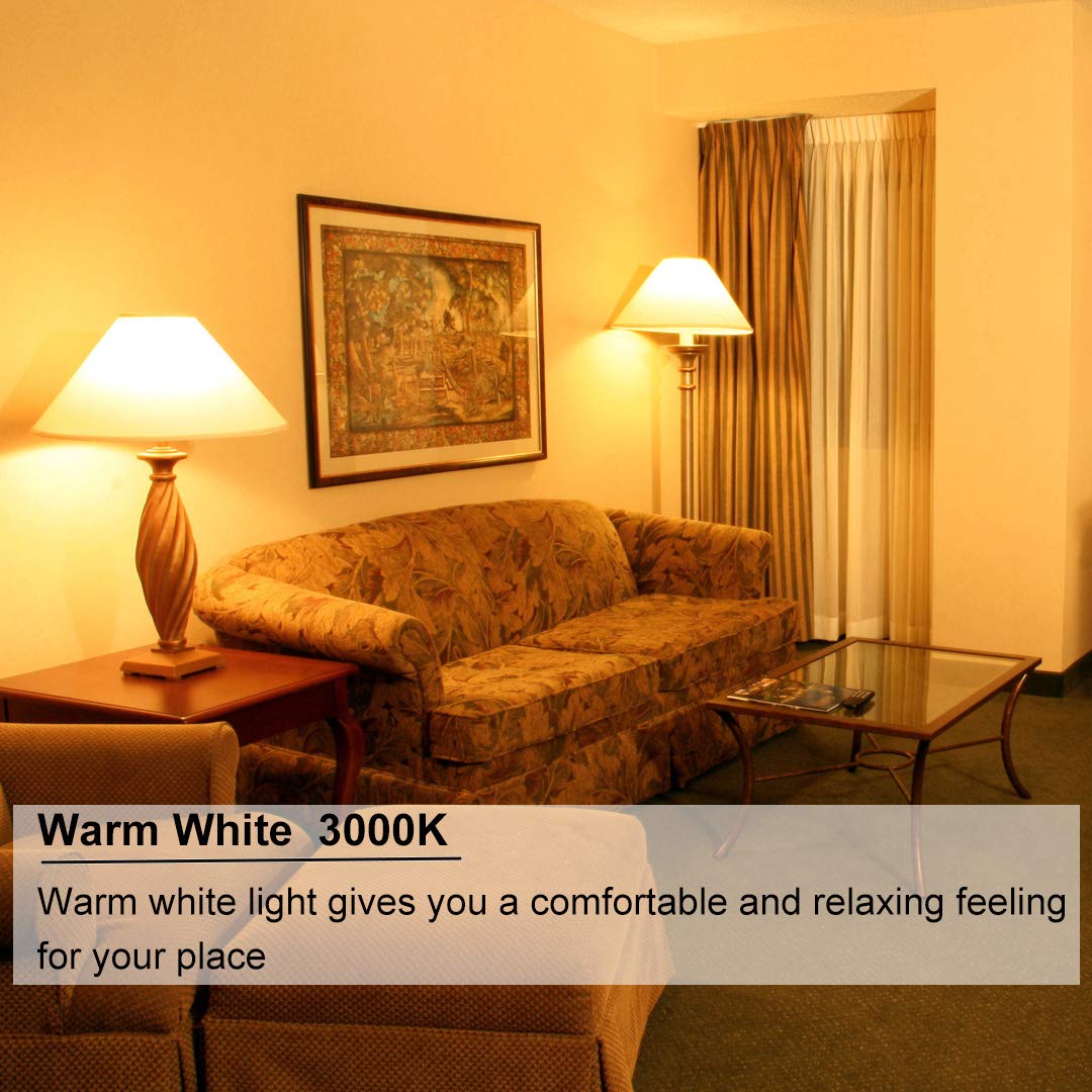 Vinaco E12 LED Bulb 40W Warm White 3000K, 400LM Brightness, 2 Pack Candelabra Base