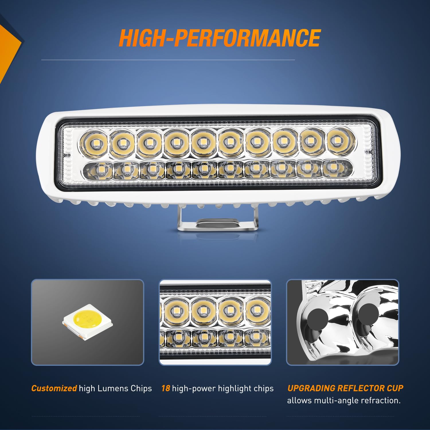 Nilight Marine Led Pods Navigation Lights 2Pcs 60W White Spot Beam Ponton Boat Deck Dock Lights For Night Fishing T-Top Stern Ya