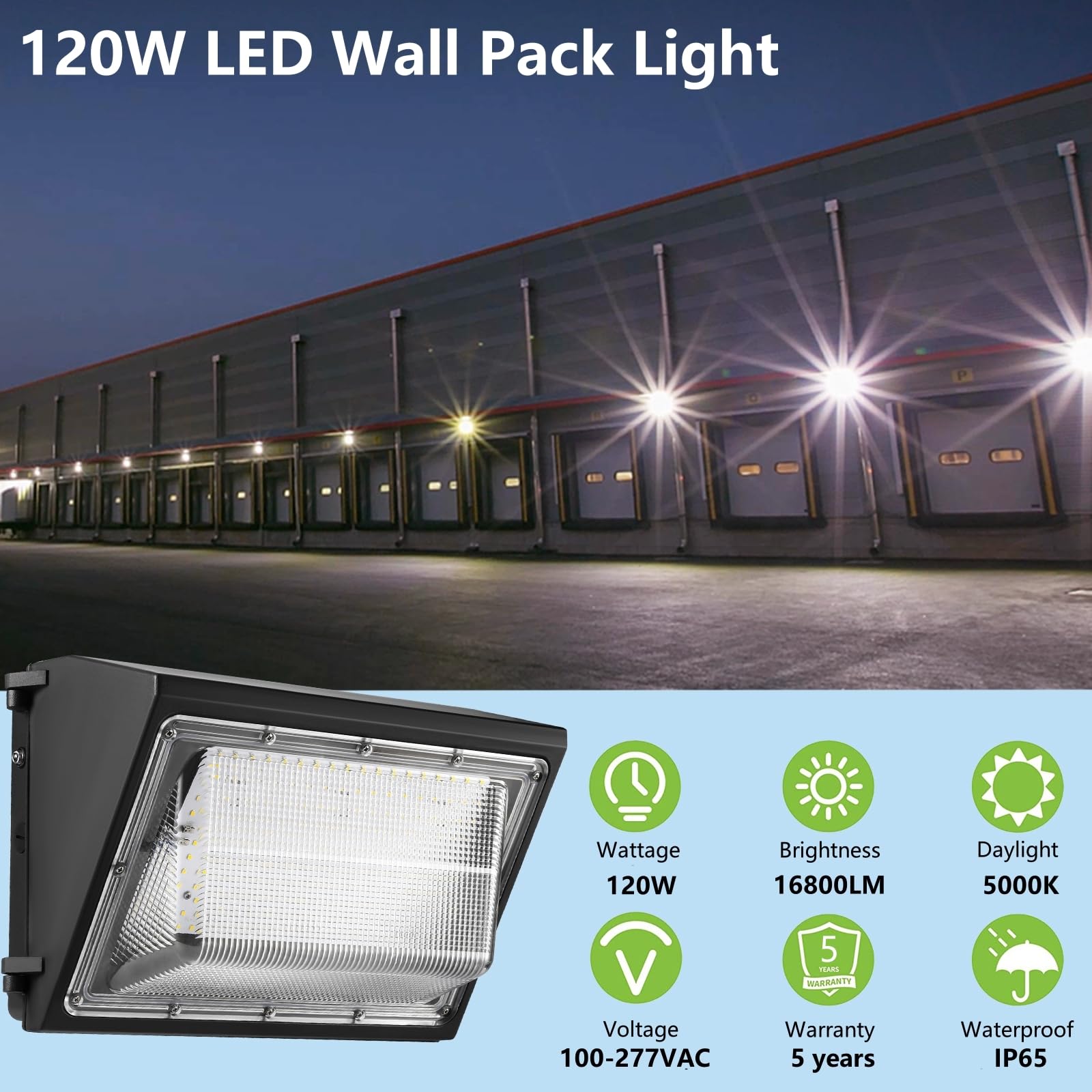 4Pack Dusk To Dawn 120W Led Wall Pack Light Fixture, 15600Lm 600-800W Hps/Hid Equivalent, 5000K Daylight Commerical/Industrial Outdoor Security Lighting, Etl For Parking Lot,Warehouse,Entrance