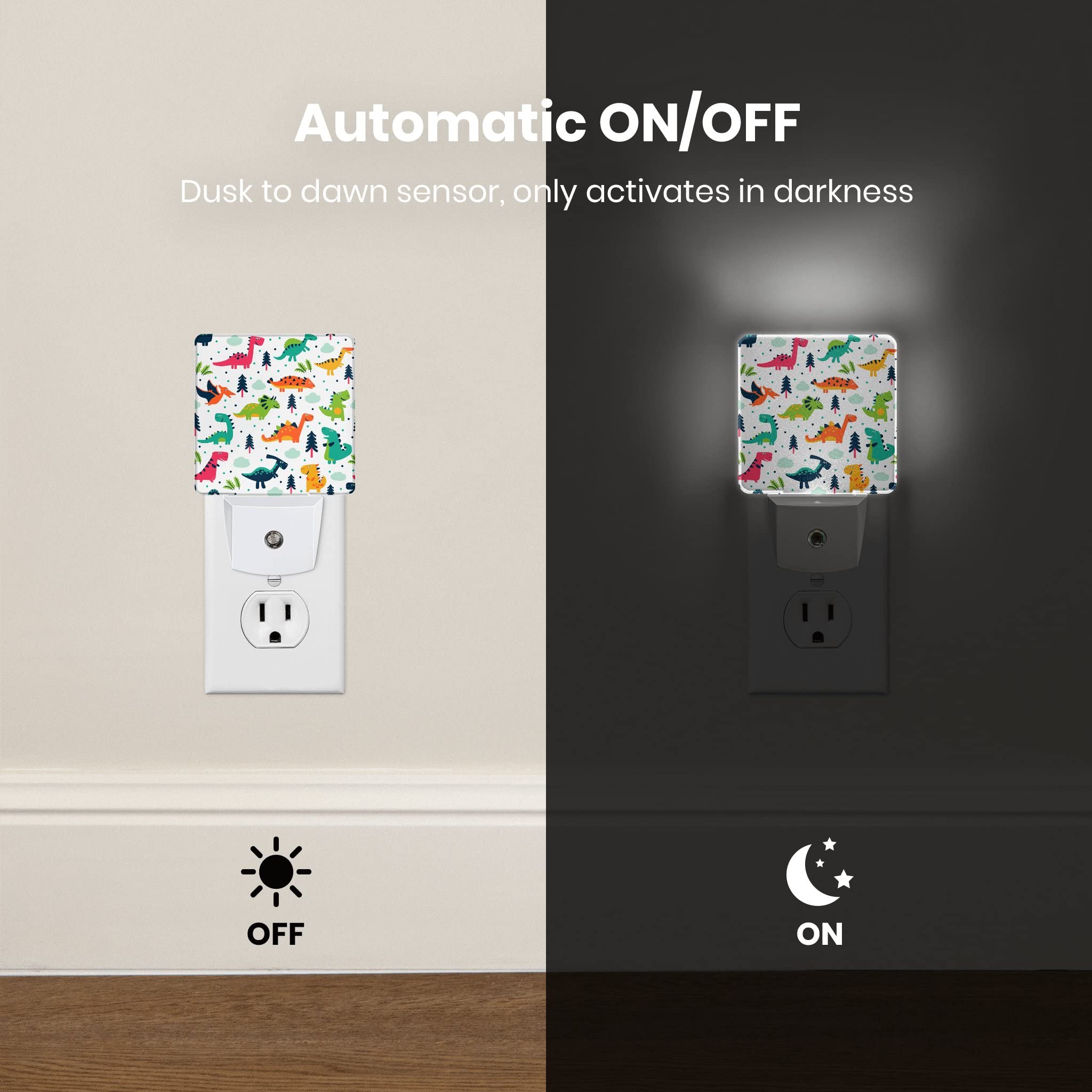 Caifujiqi Night Light - Dusk to Dawn Smart Sensor LED Lamp, Starfish 4 Model, Energy Efficient, White, for Bedroom, Bathroom, Kitchen, Hallway