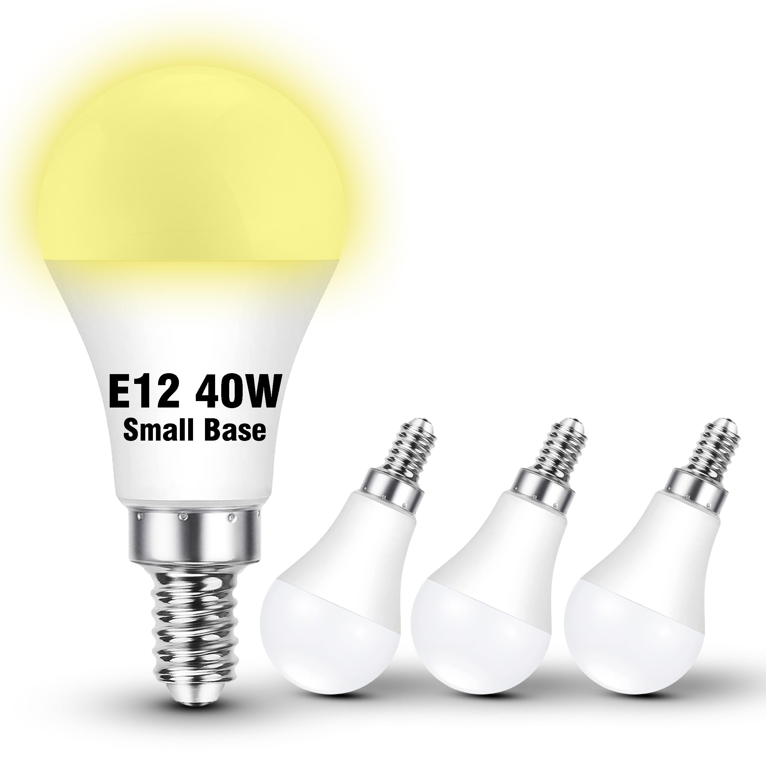 E12 40 Watt Equivalent Led Candelabra Light Bulbs 4000K Natural White 4W 450Lm  E12 C7 Led Light Bulbs For Ceiling Fan Chandeliers Pendant Lighting  Non-Dimmable  4 Pack