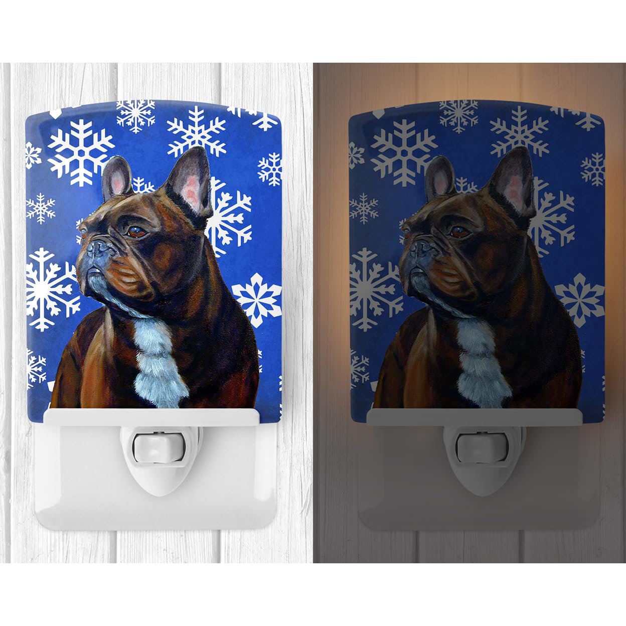 Carolines Treasures Ceramic Night Light, French Bulldog #2, 6x4x3in, Model LH9295CNL, Ideal for Bedroom, Bathroom, Nursery, Multicolor