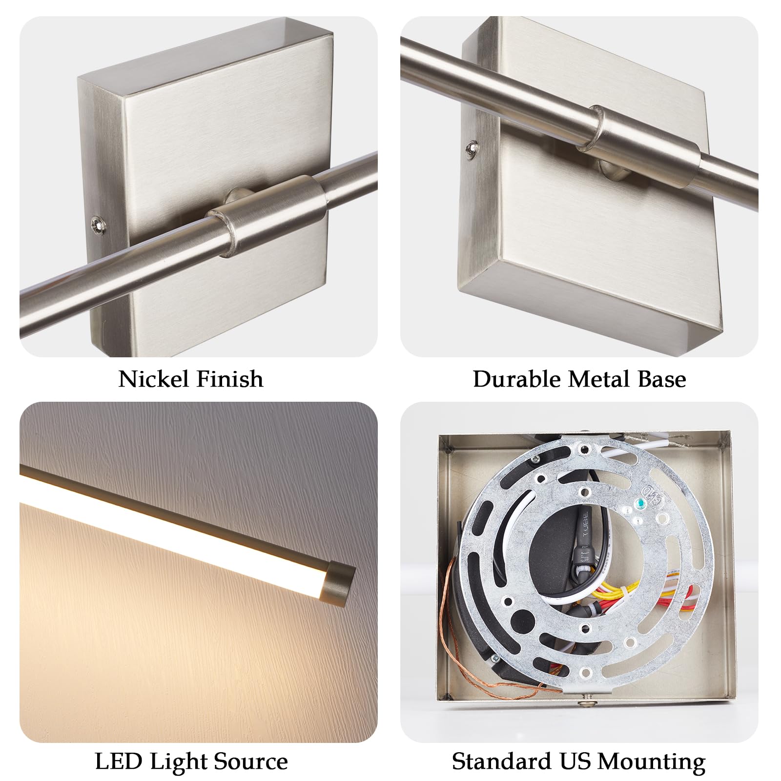 Goosebrite LED Wall Sconces Set of Two, Dimmable, Remote Control, 5 Colors, Oil-Rubbed Bronze, Hardwired, 3000K-6500K