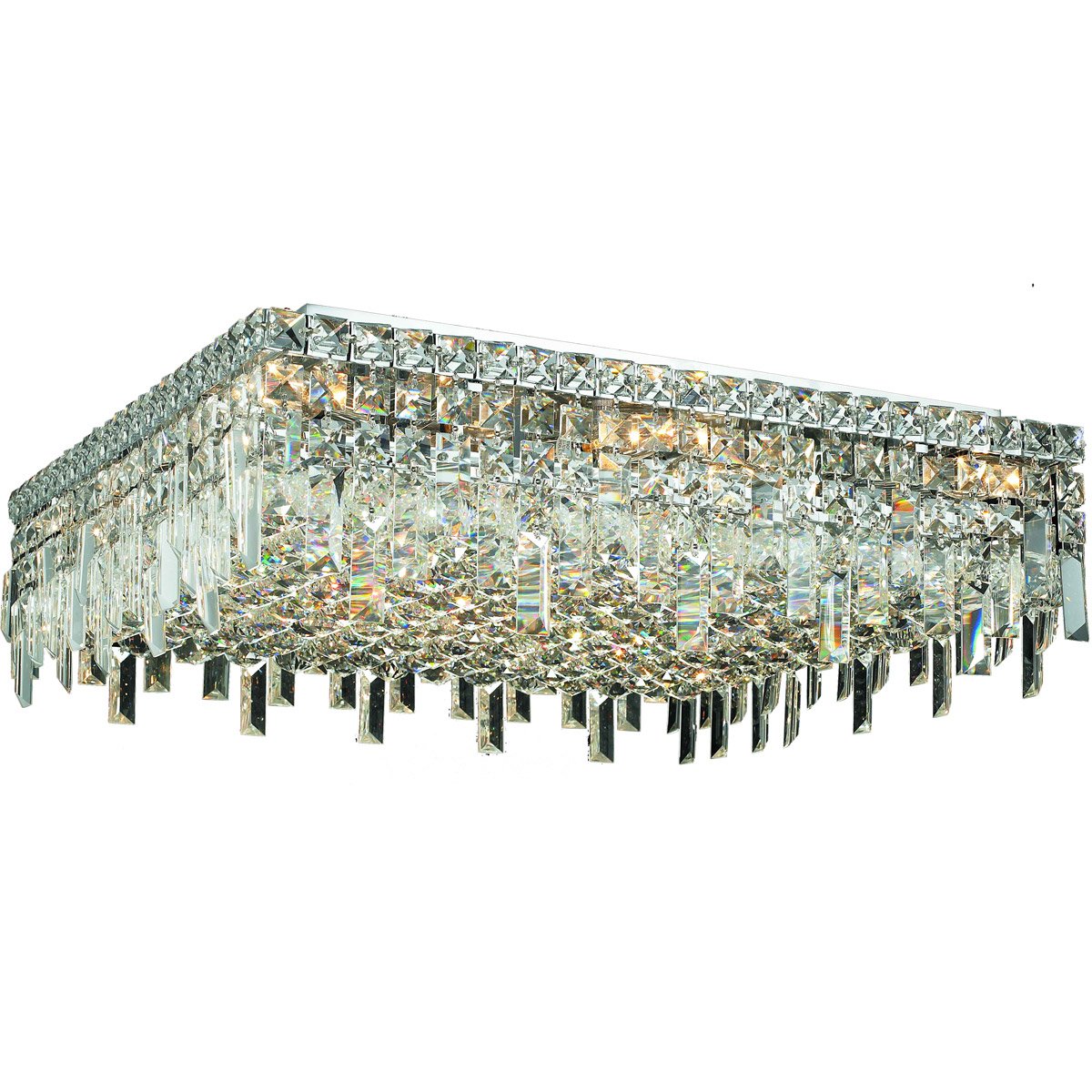 Elegant Lighting 2033F24C/RC Royal Cut Clear Crystal Maxim 13-Light, Single-Tier Flush Mount Crystal Chandelier, Chrome Finish