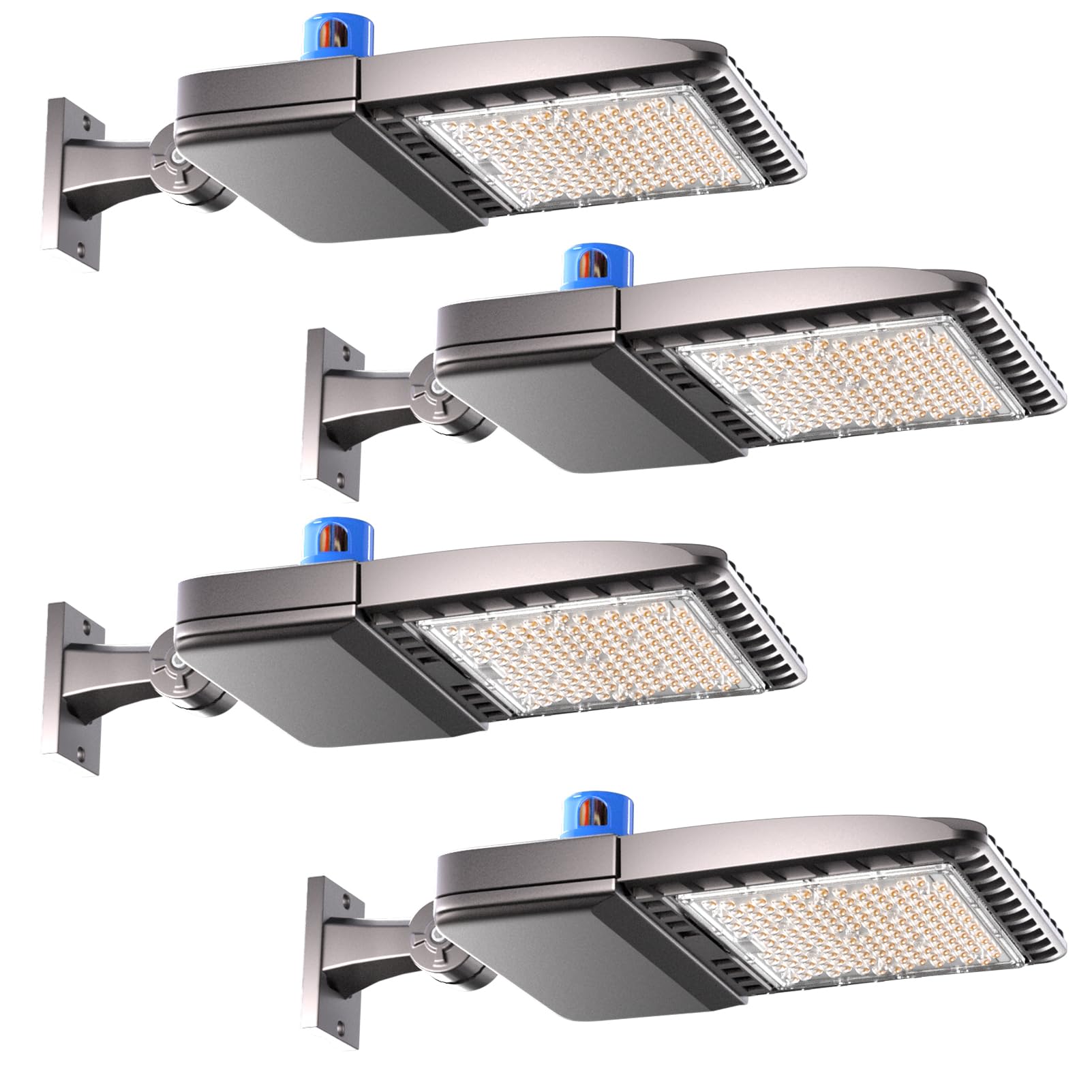 Lightdot 150W LED Parking Lot Area Light (21000Lm Eqv 600W HPS) 5000K Adjustable Arm Mount LED Shoebox Lights with Dusk to Dawn for Parking Lot for Yard Driveway-4Pack(Height:16~30Ft)
