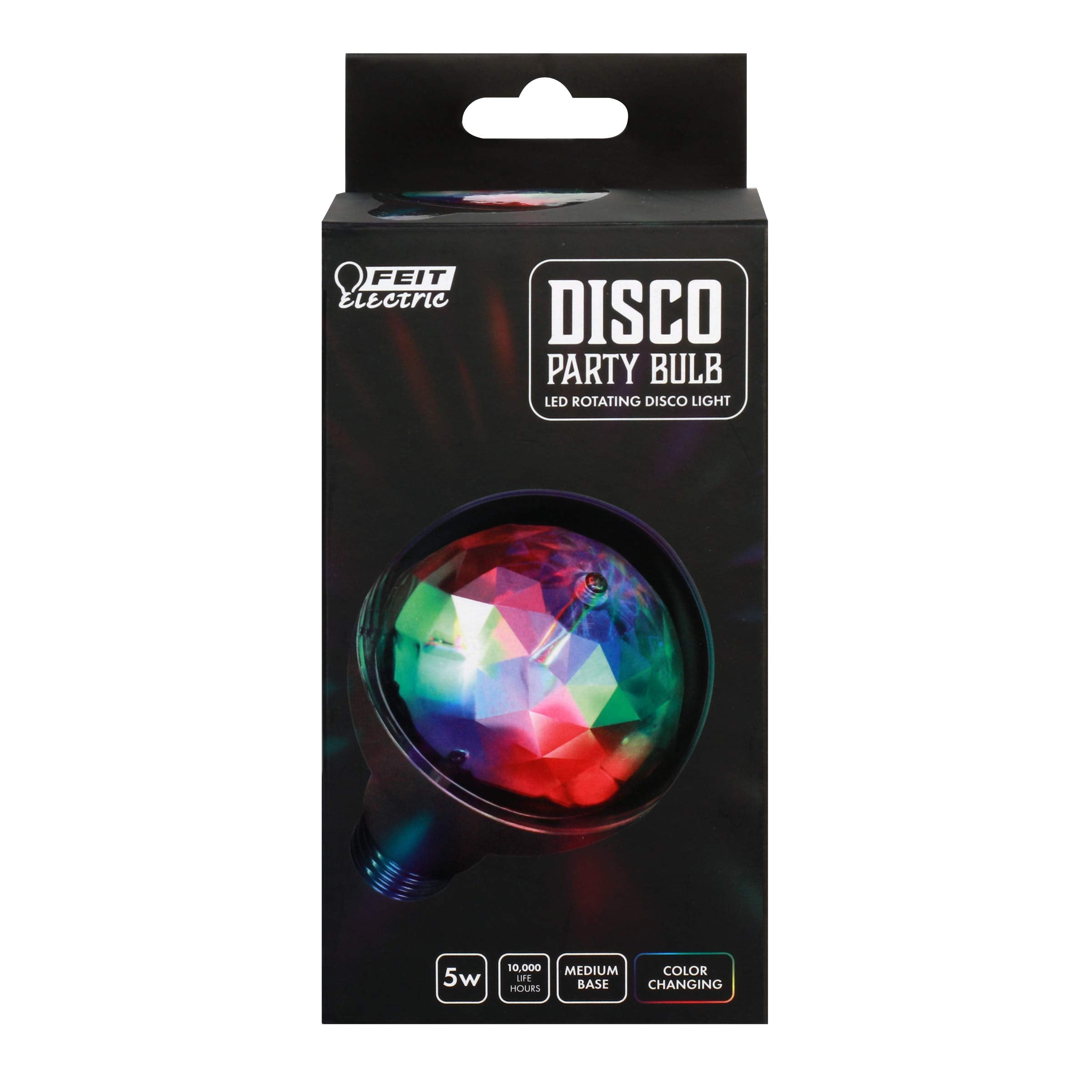 Feit Electric Multicolor Changing Disco Party LED Light Bulb, DISCO1/LED, A19, RGB, RGB Multicolor, 5.3  H x 3.15  D (Pack of 2)