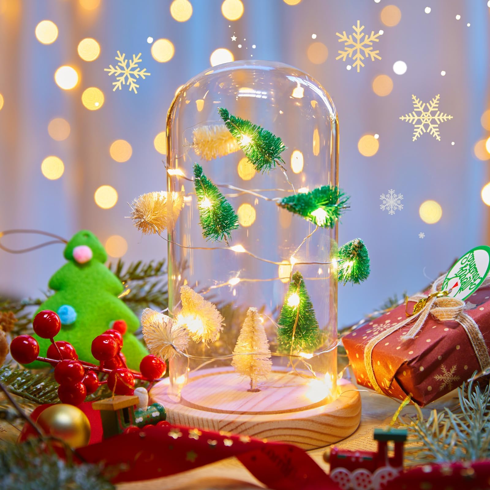 Brightown Fairy Lights Battery Operated With Christmas Tree, 6.5 Ft 20 Led String Lights With Timer, Warm White Fairy Lights For