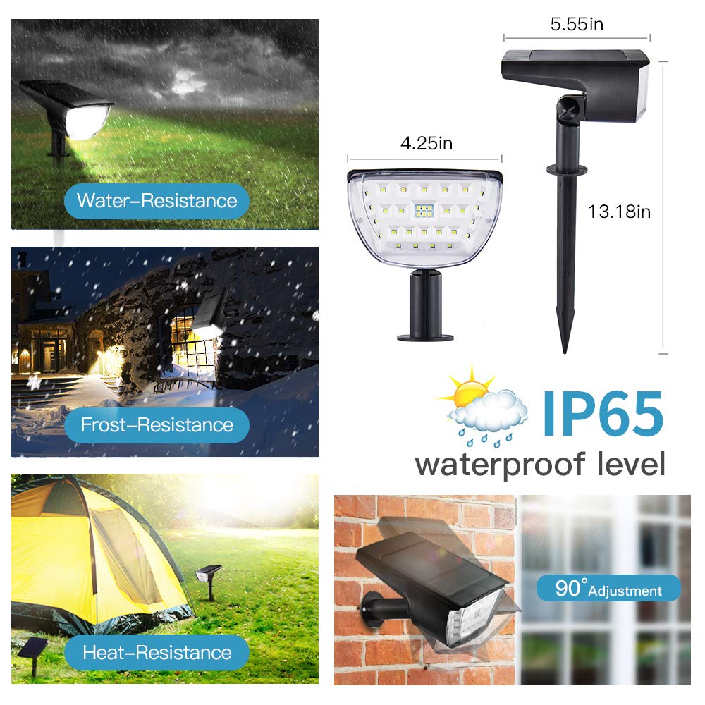 Jior Solar Lights Outdoor Waterproof Ip65,32 Led Garden Lights,Solar Landscape Lighting Outdoor For Yard Driveway Walkway Pool P